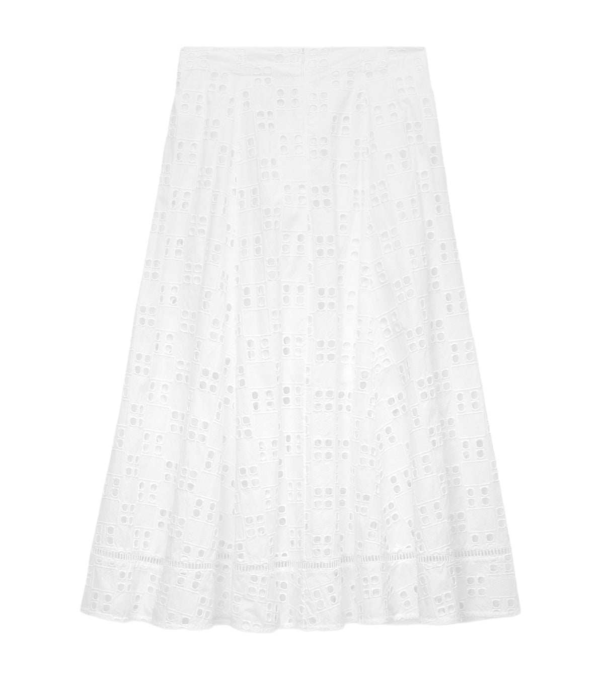Poplin Skirt With English Embroidery White