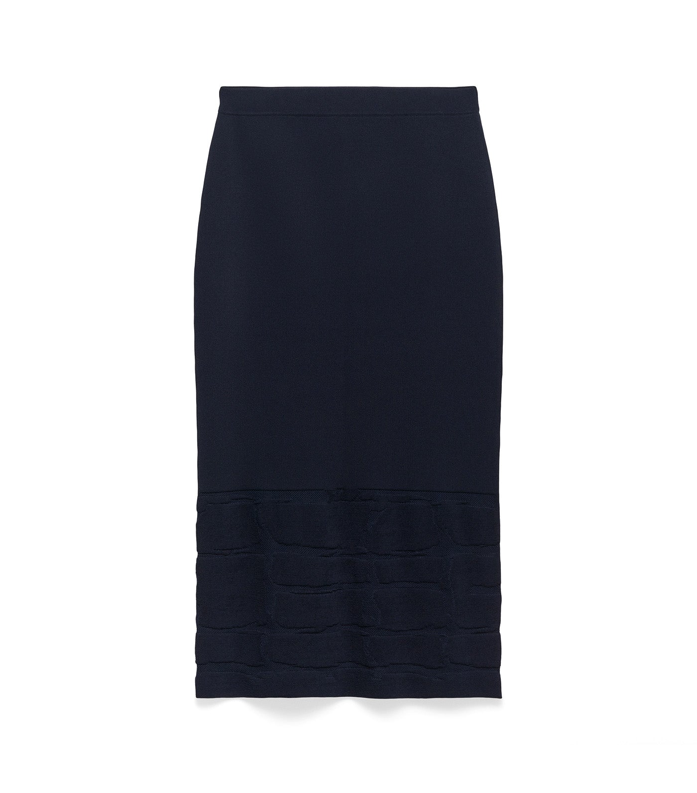 Knit Straight Skirt Navy Blue