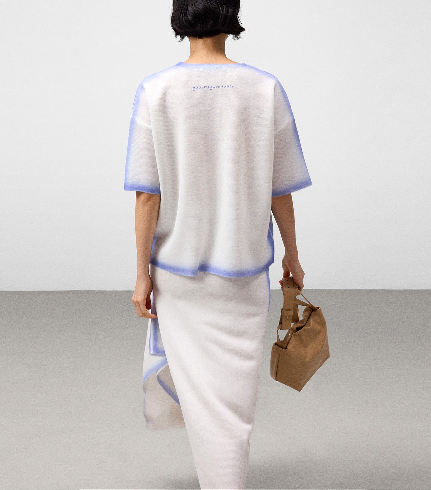 Double-Knit Skirt Ecru/Navy