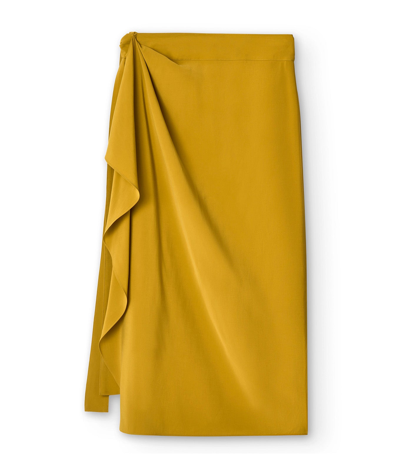 Draped Skirt with Knot Yellow Tumeric