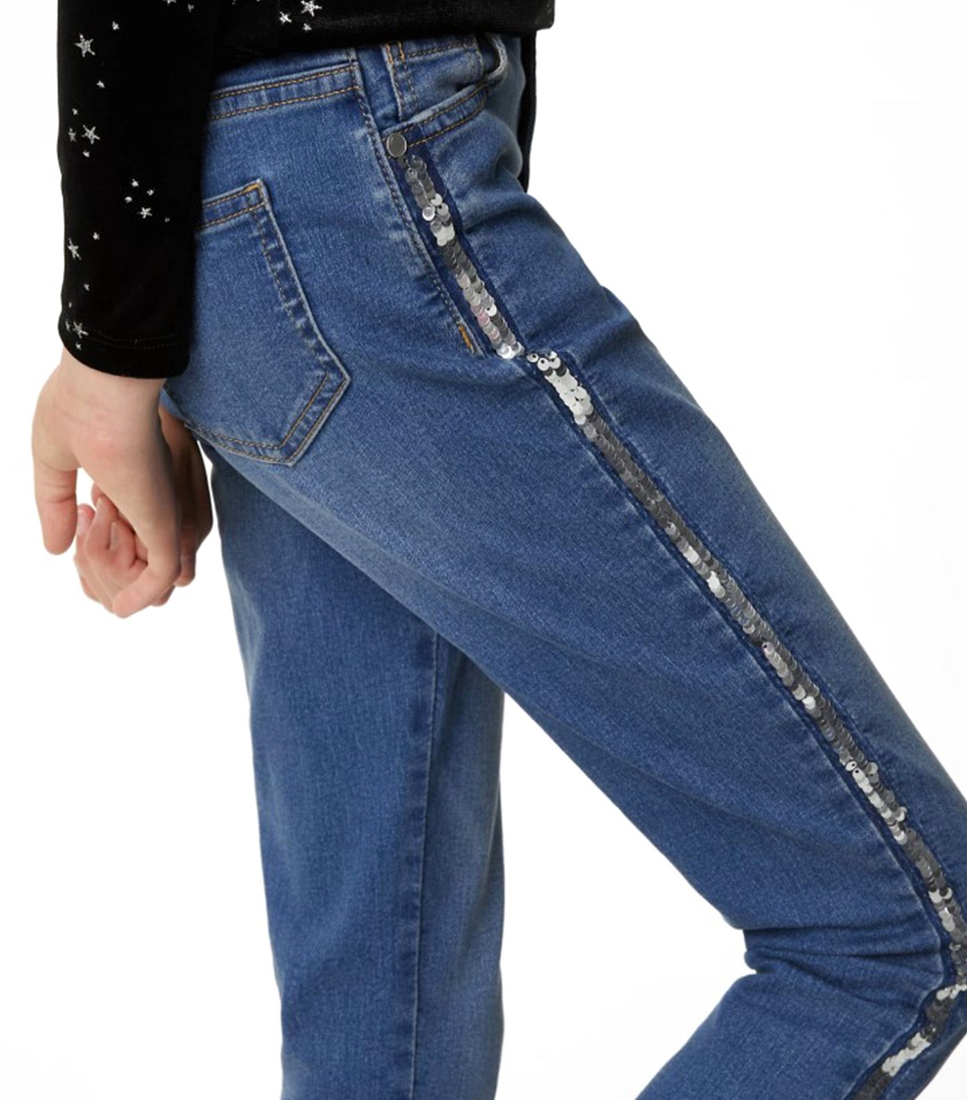 Skinny Cotton Rich Sequin Jeans Denim