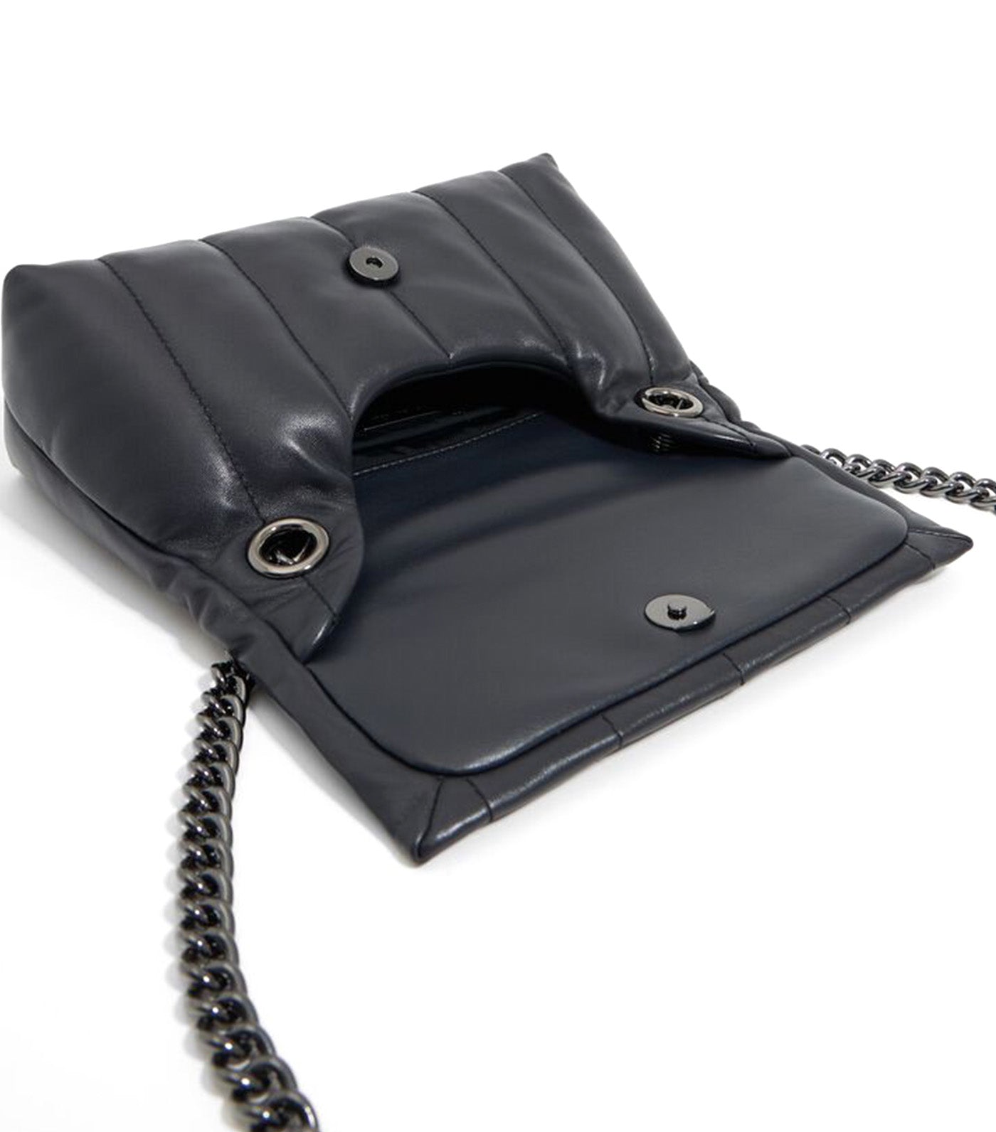 Leather Flap Bag Black
