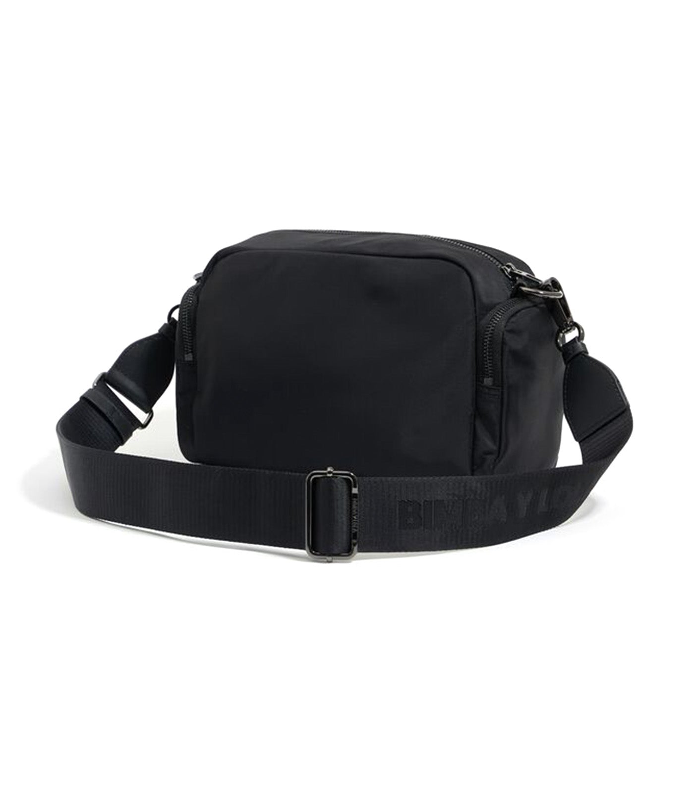 Medium Nylon Pocket Crossbody Bag Black