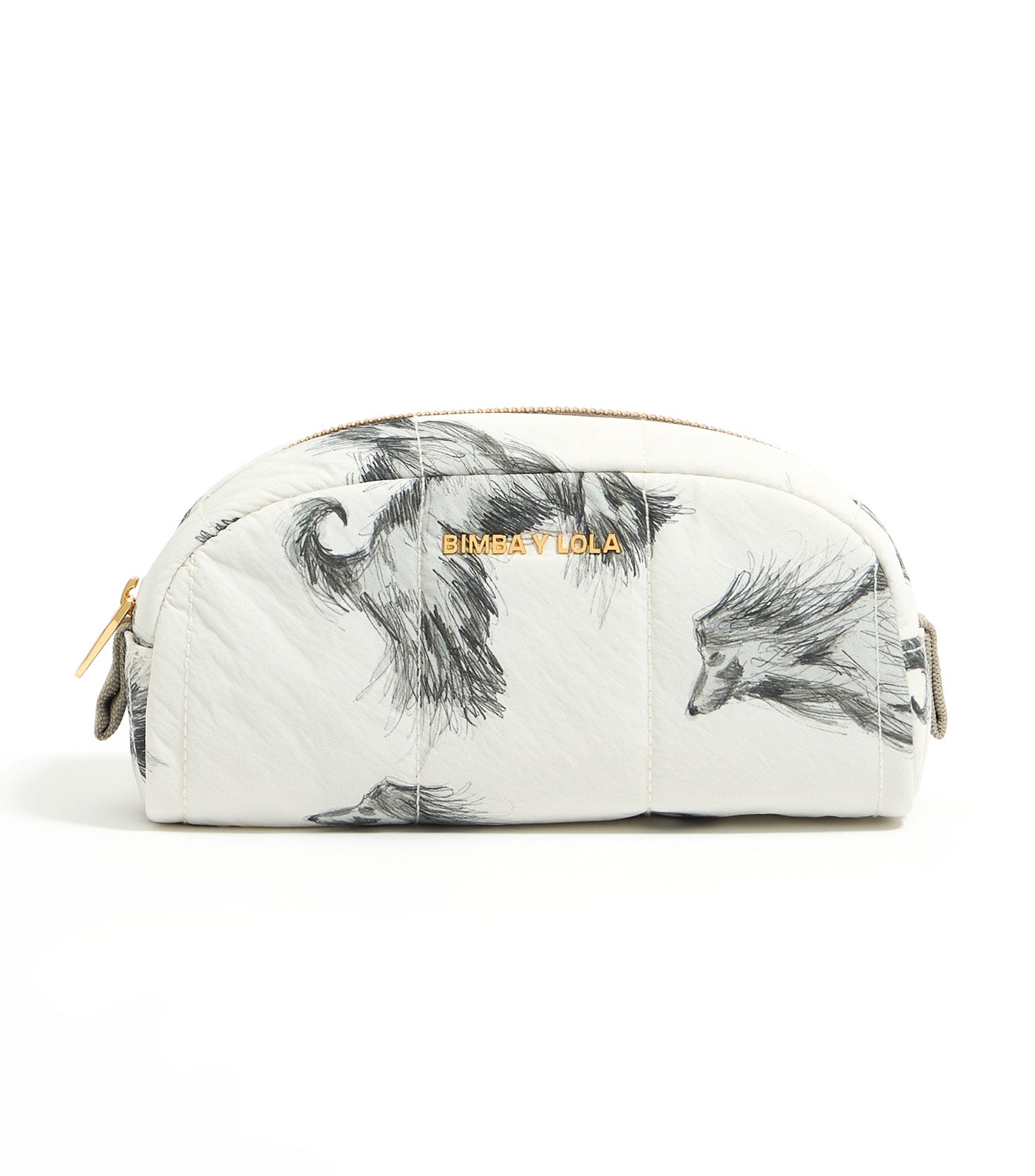 Pencil Greyhound Print Nylon Make-Up Case Gray