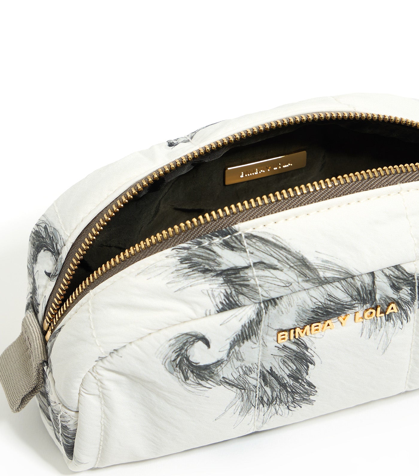 Pencil Greyhound Print Nylon Make-Up Case Gray