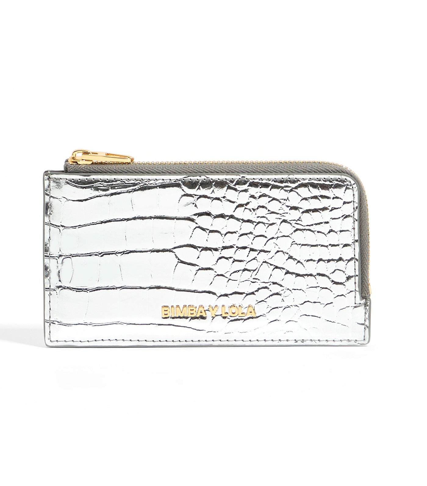 Mock Croc Card Holder/coin Purse Silver