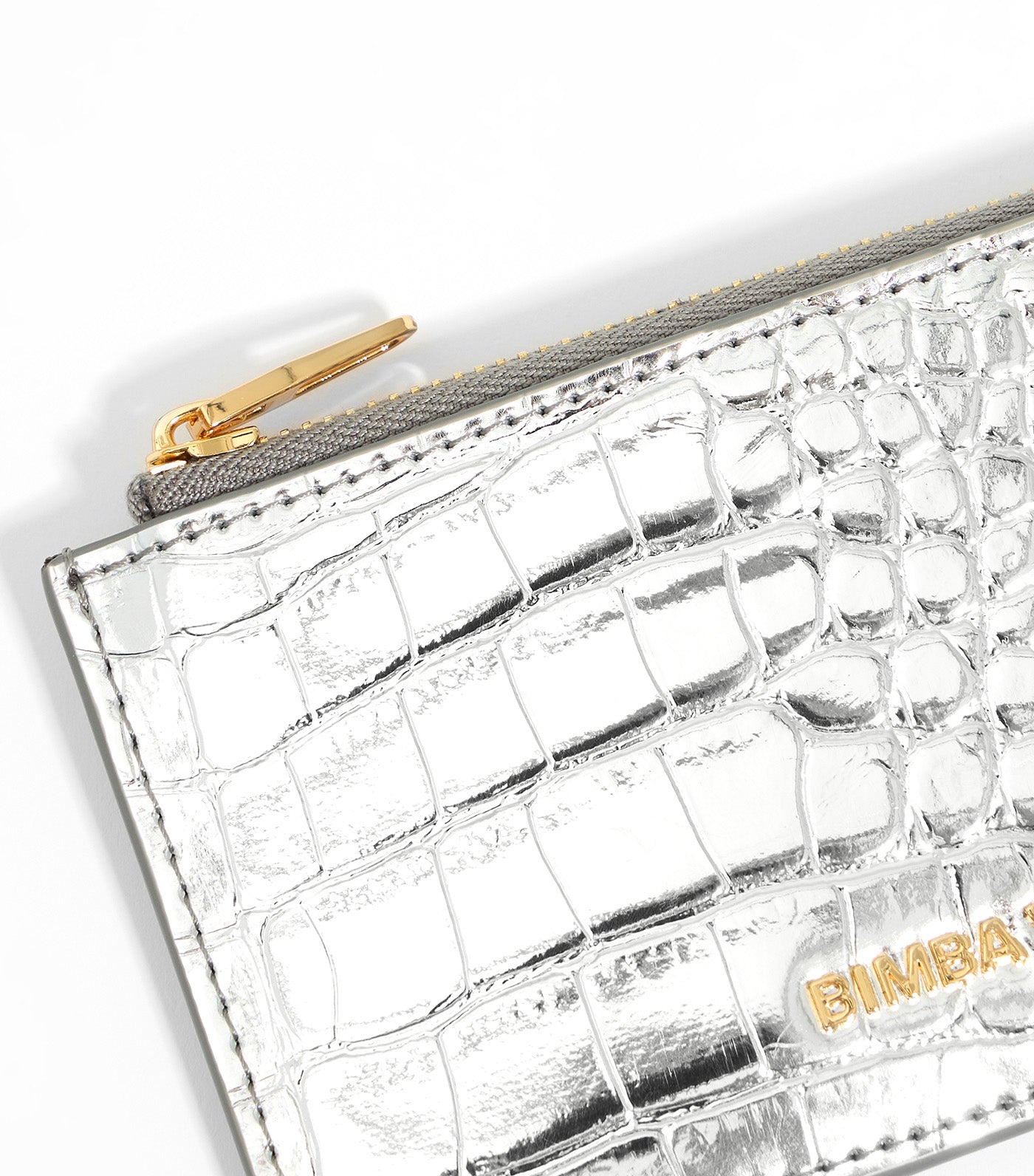 Mock Croc Card Holder/coin Purse Silver