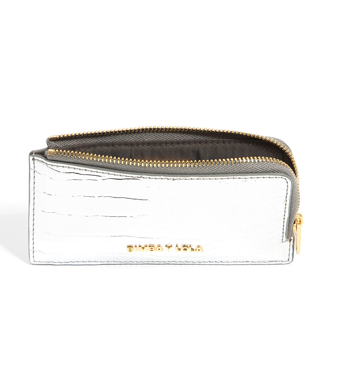 Mock Croc Card Holder/coin Purse Silver