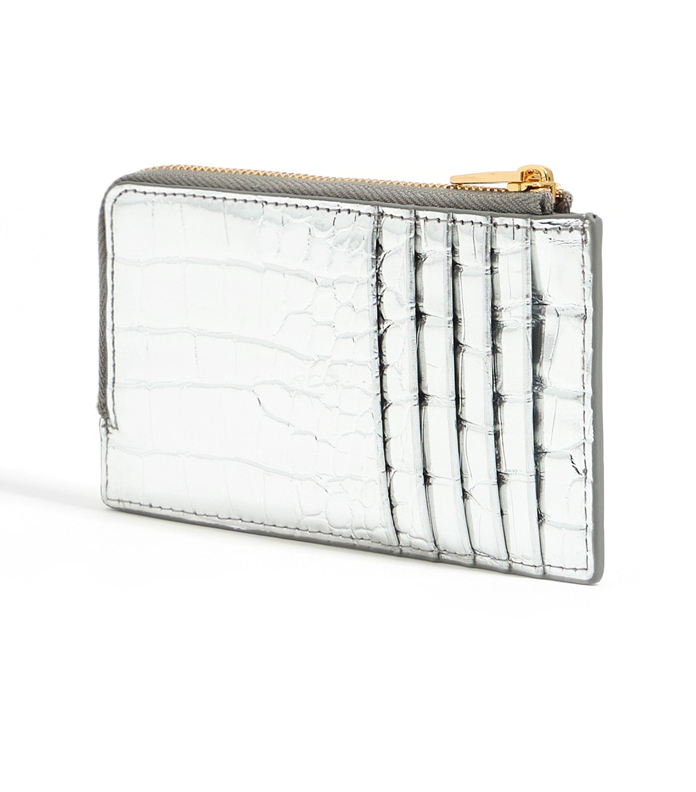 Mock Croc Card Holder/coin Purse Silver