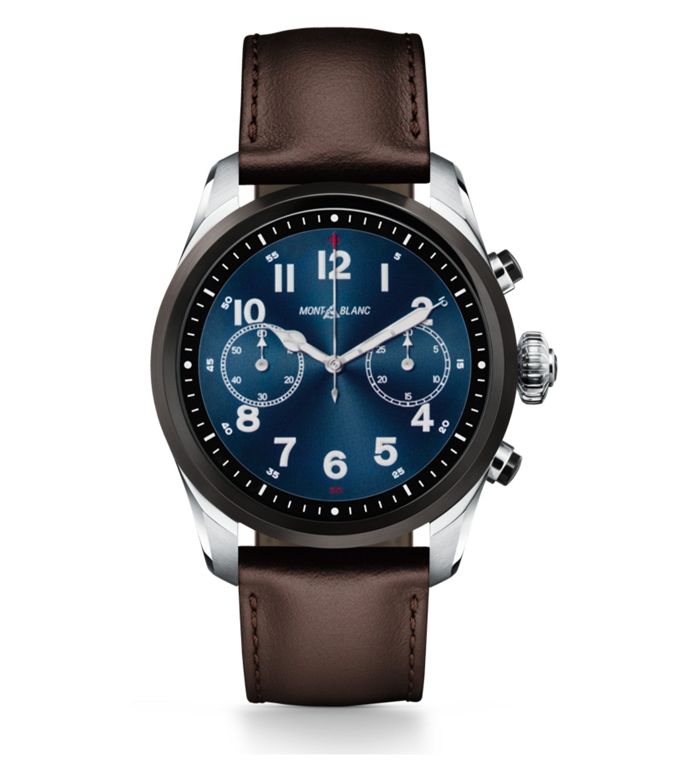 Summit 2 Stainless Steel and Black Bi-Color and Leather