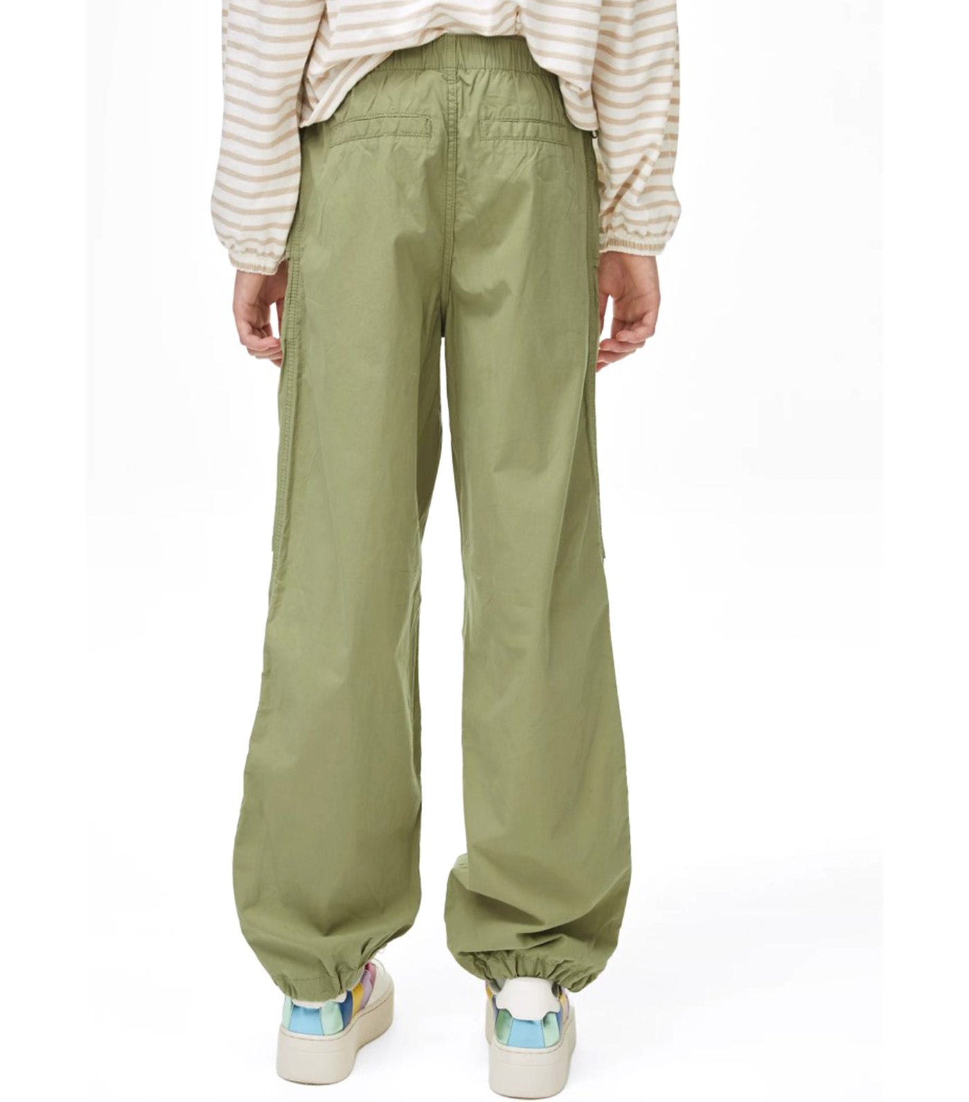 Pure Cotton Parachute Trousers Khaki