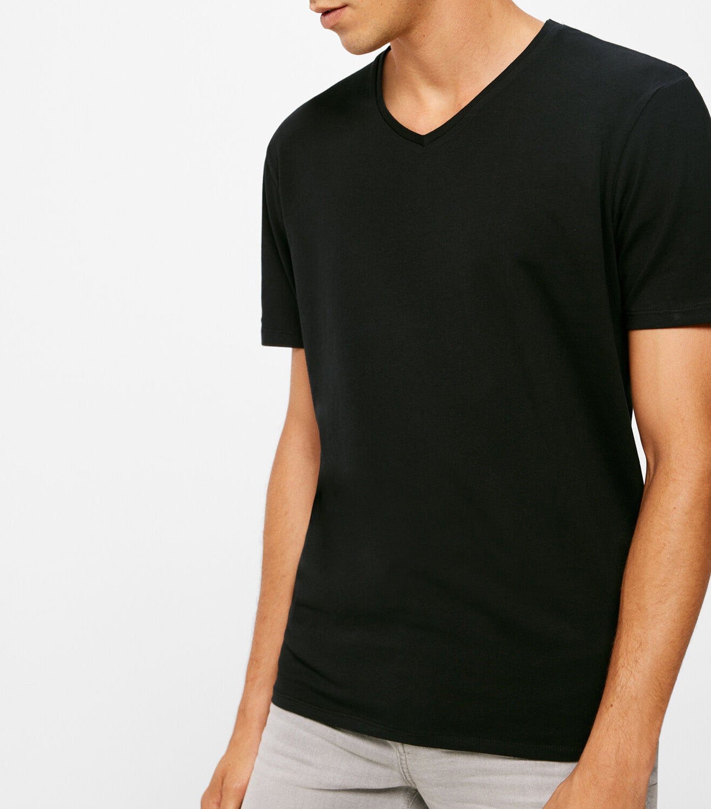 Basic Lycra Peak T-Shirt Black