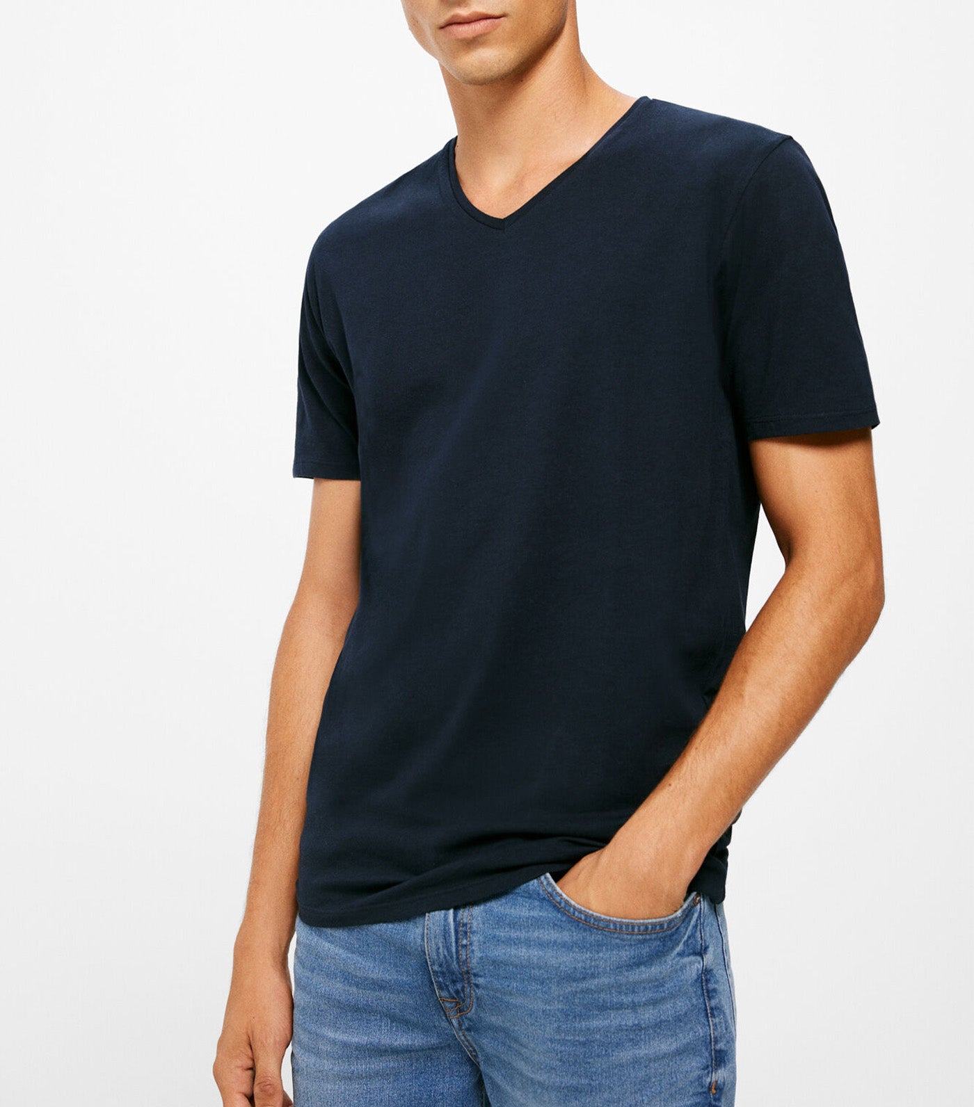 Basic Lycra Peak T-Shirt Dark Blue