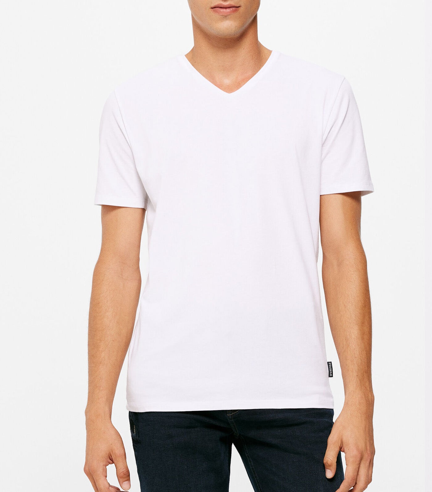 Basic Lycra Peak T-Shirt White