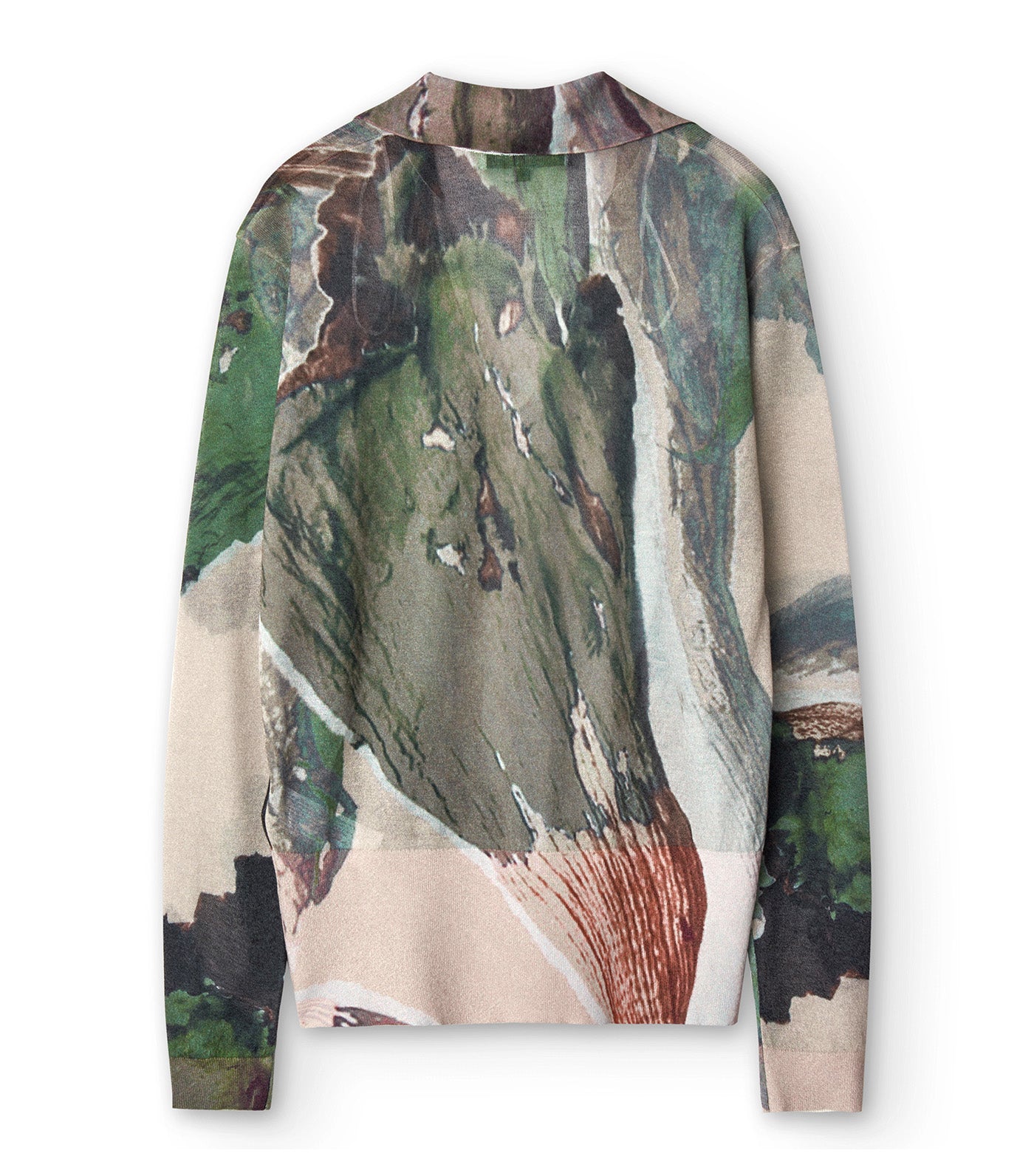 Printed Knit Sweater Green Print