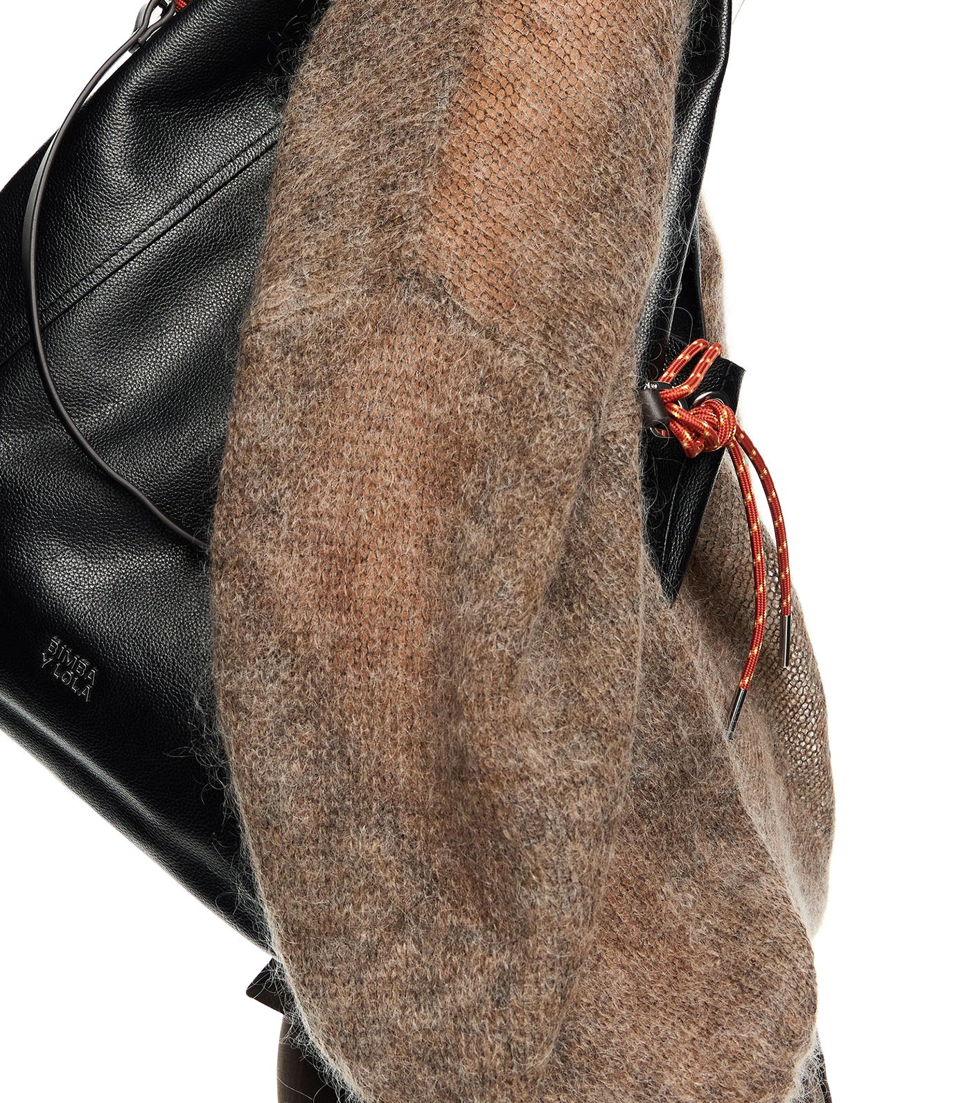 Large Leather Paper Bag Black