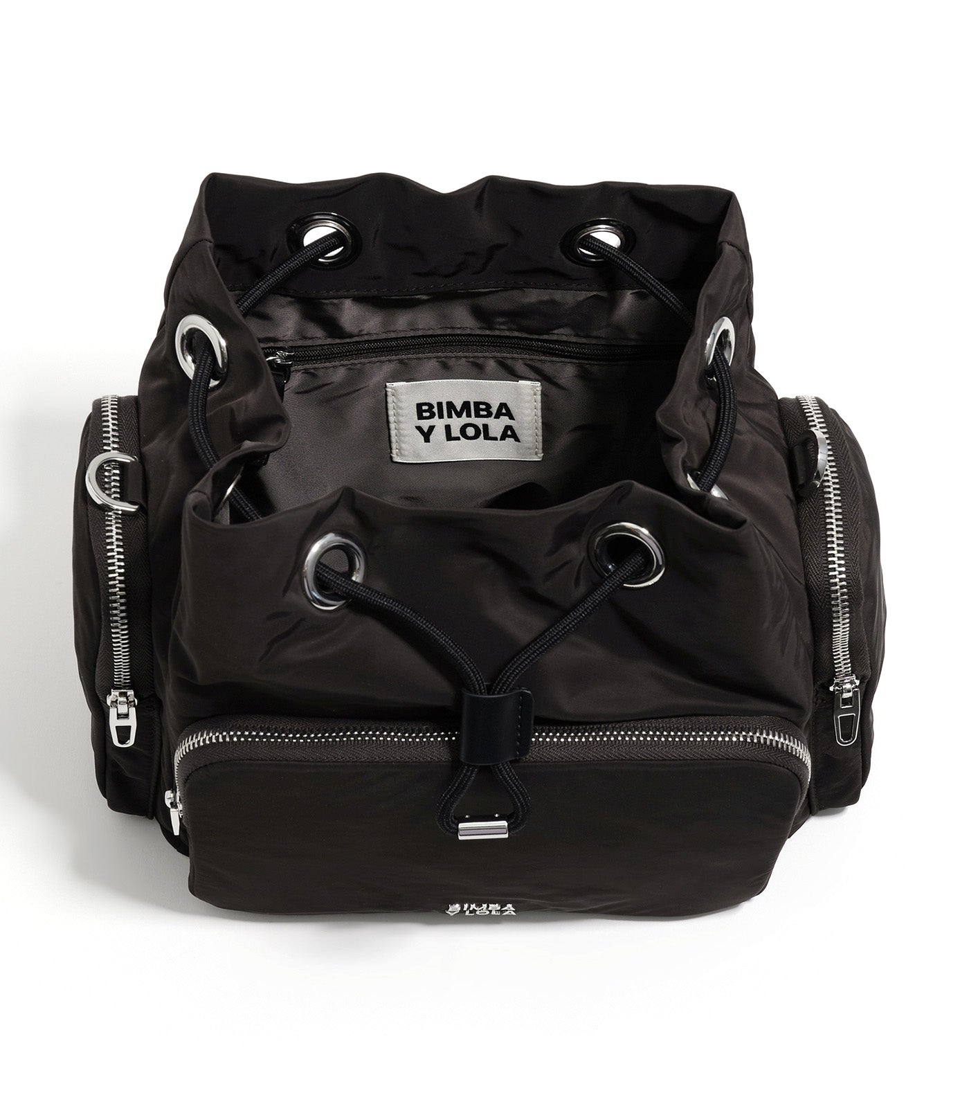 Nylon Pocket Bucket Bag Charcoal