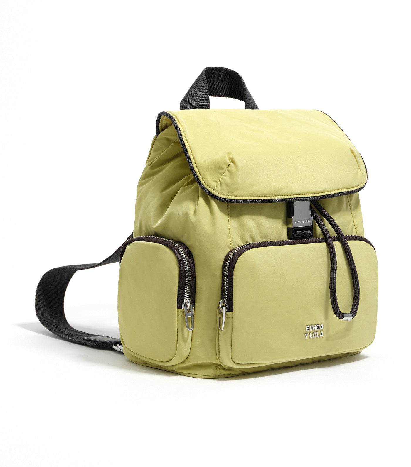 Medium Nylon Pocket Backpack Pale Lime