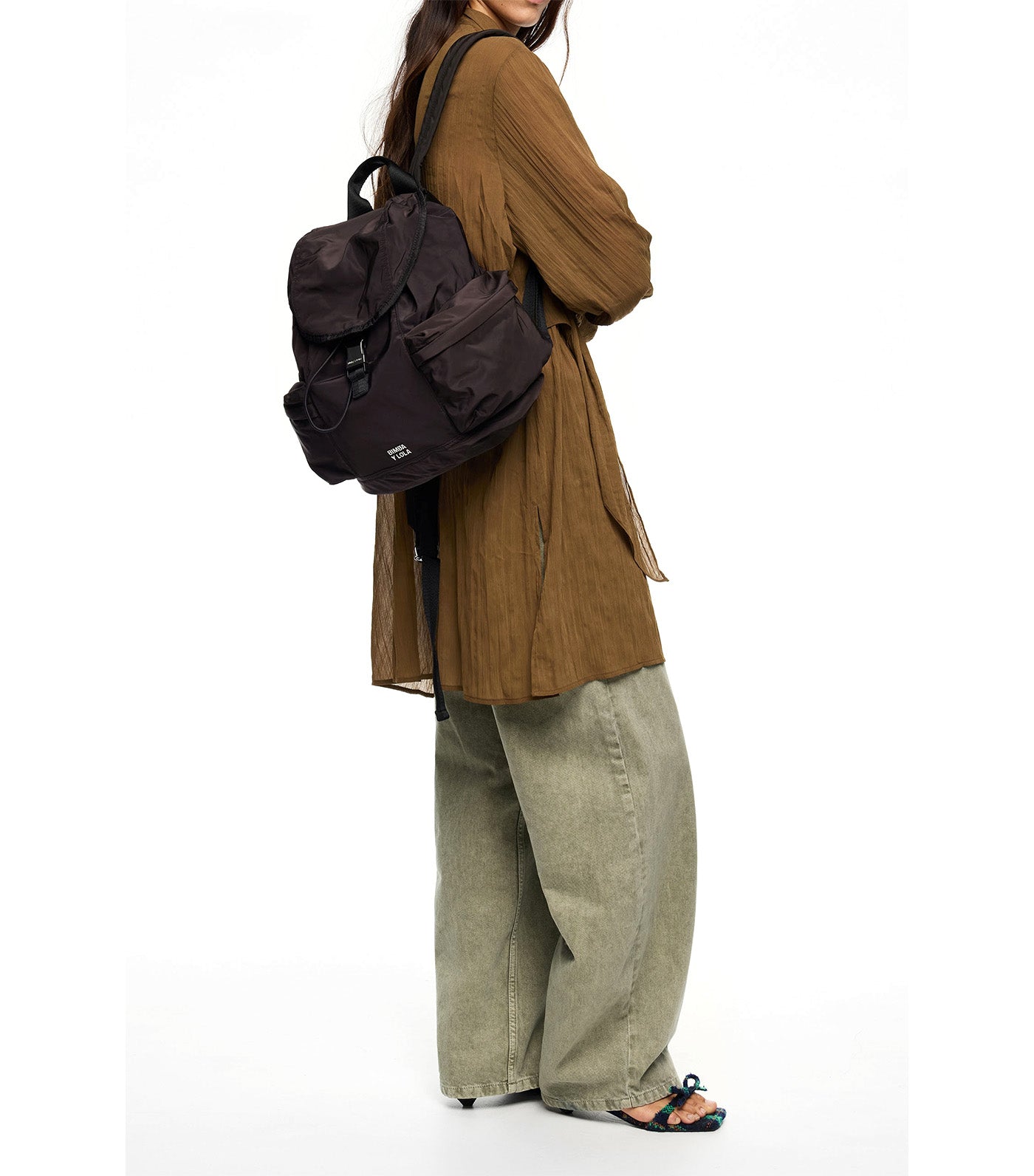 Large Nylon Backpack Charcoal
