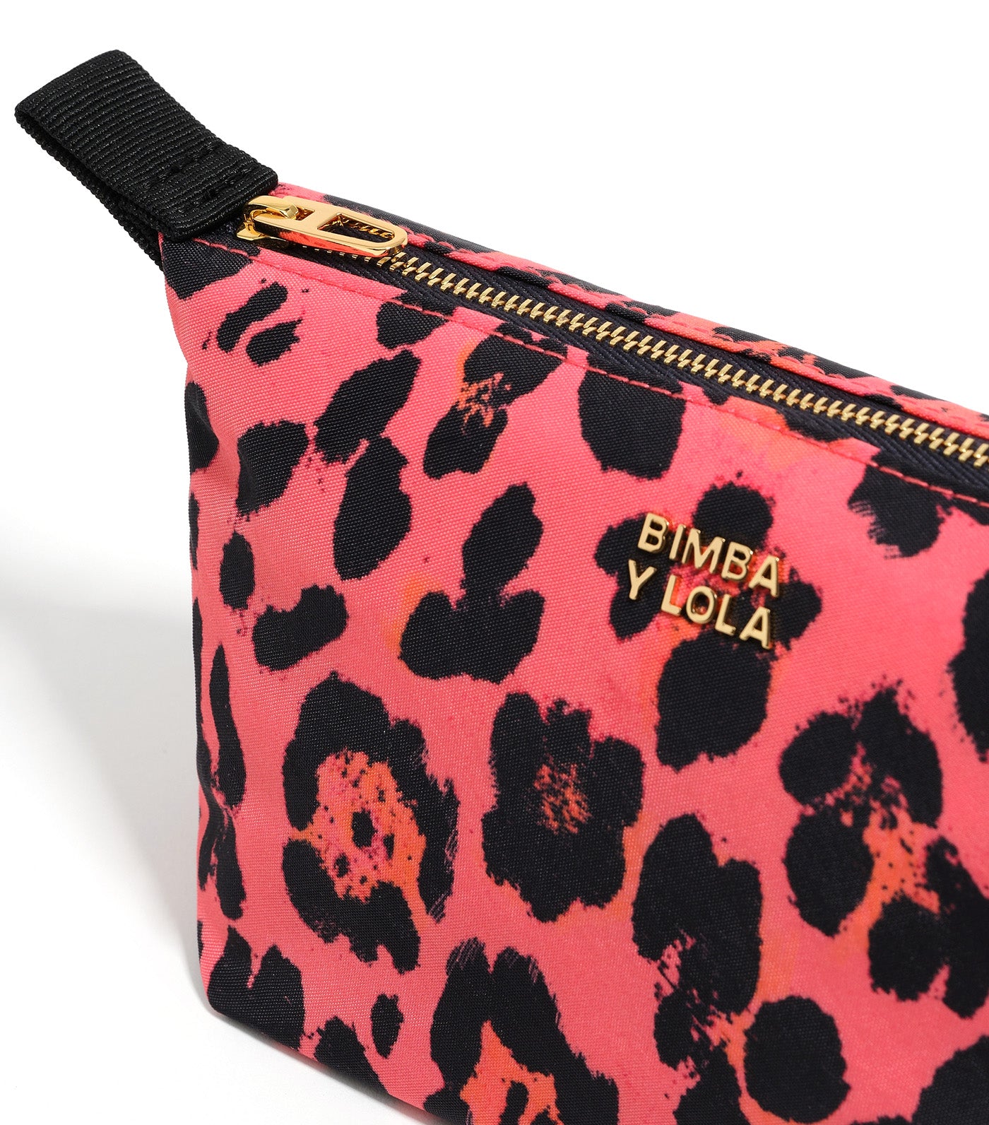 Nylon Make-Up Case Leopard Print Electric Pink
