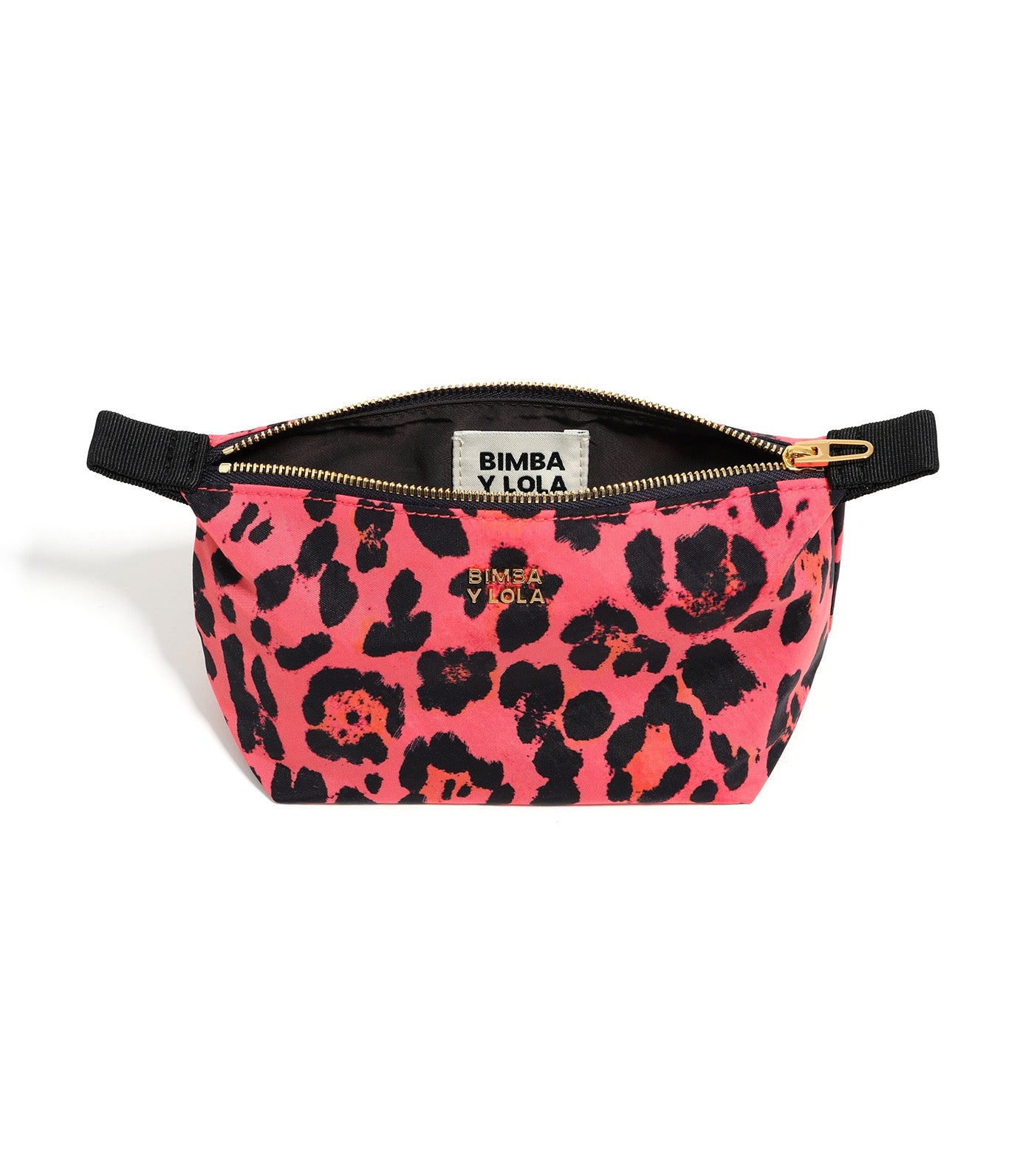 Nylon Make-Up Case Leopard Print Electric Pink