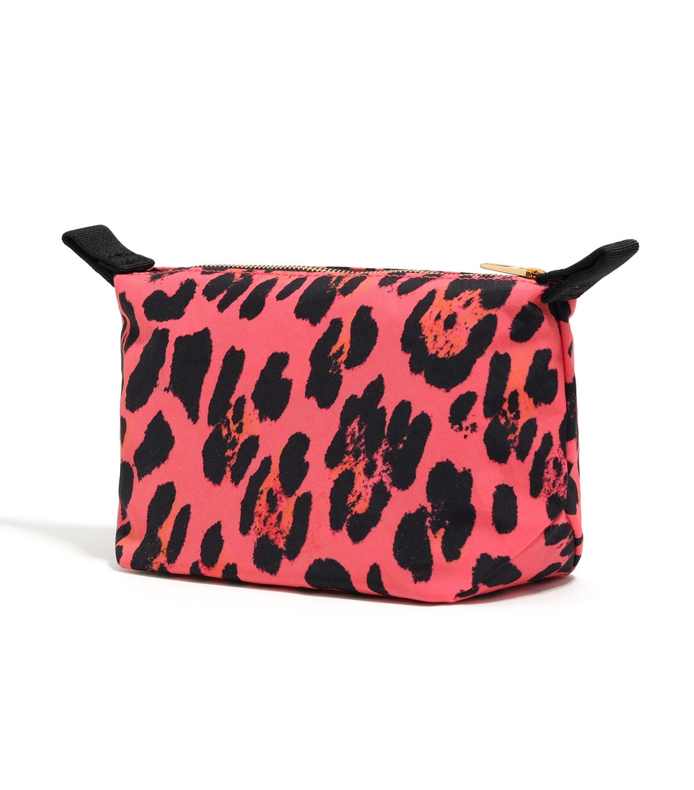 Nylon Make-Up Case Leopard Print Electric Pink
