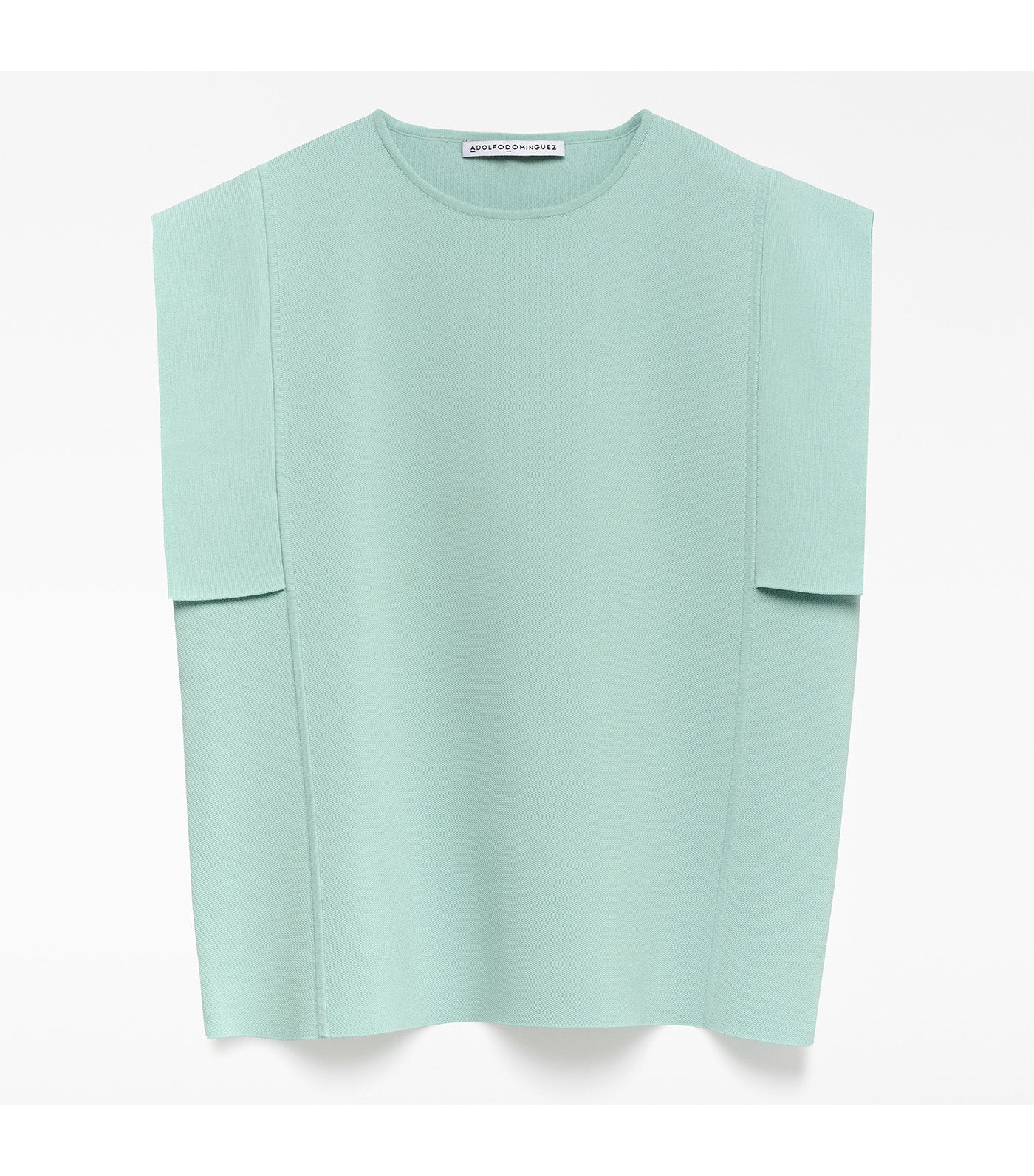 Knit Sweater with Side Panels Sea Water Green