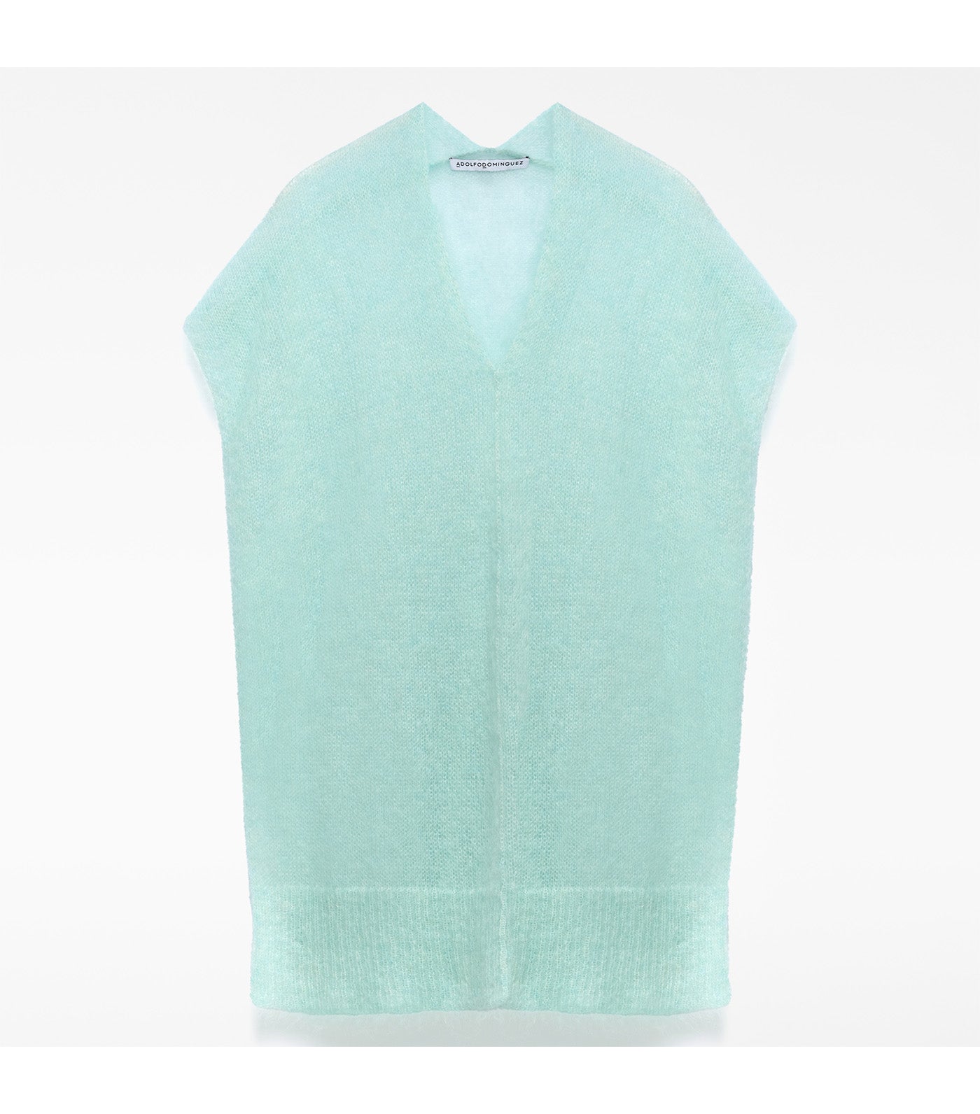 Mohair Blend Knit Vest Sea Water Green