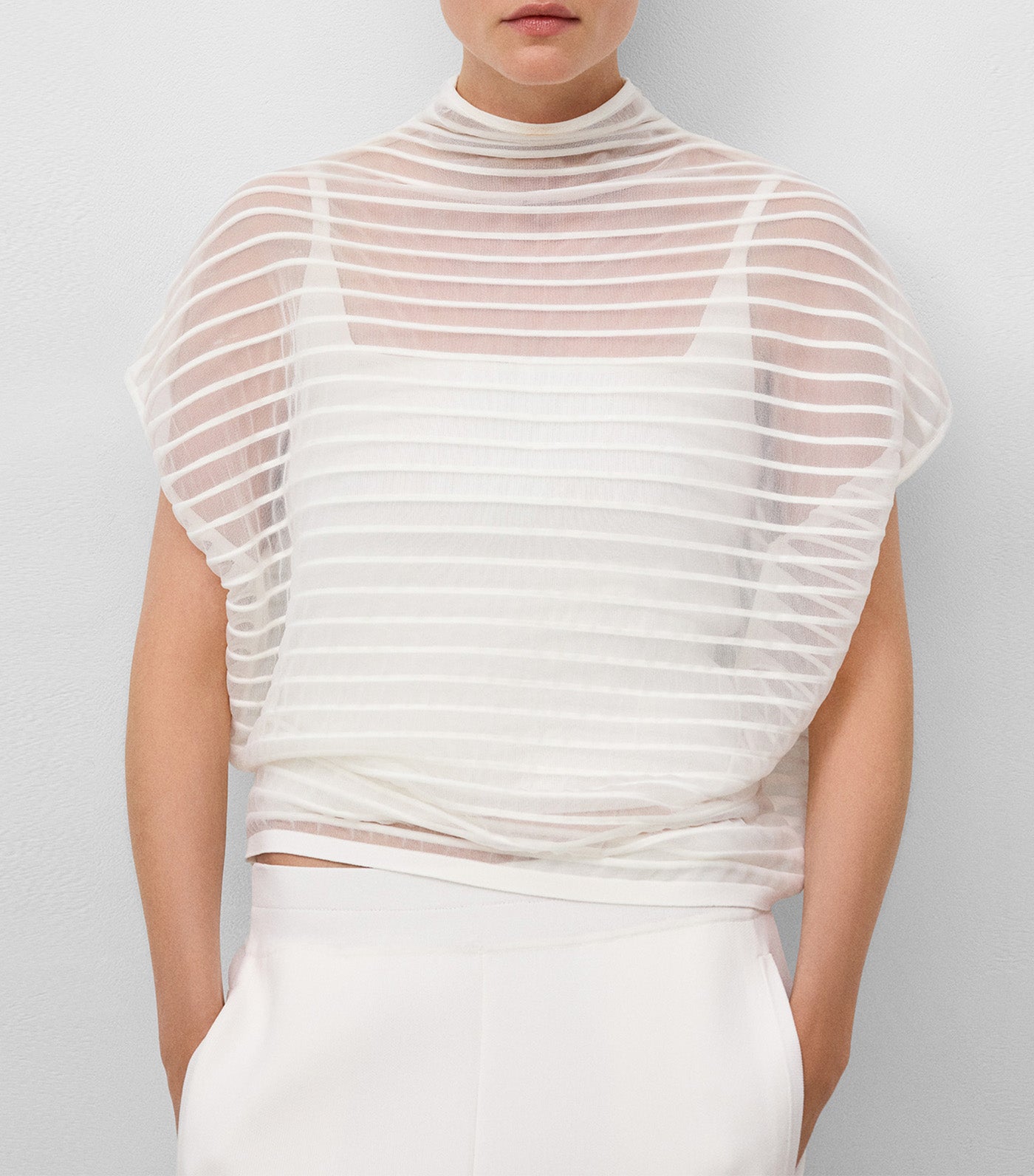 Knit Sheer Sweater Ecru