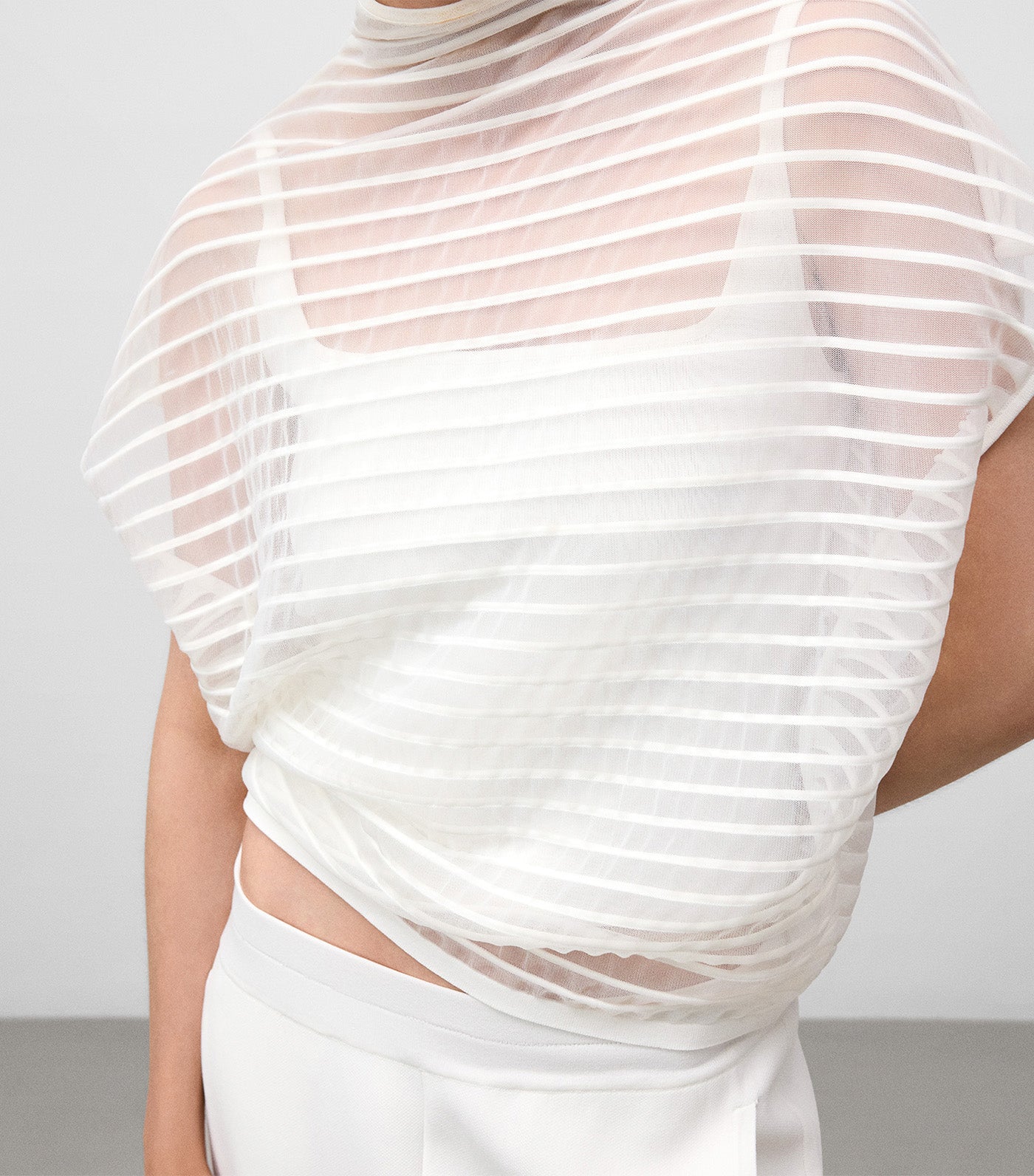 Knit Sheer Sweater Ecru