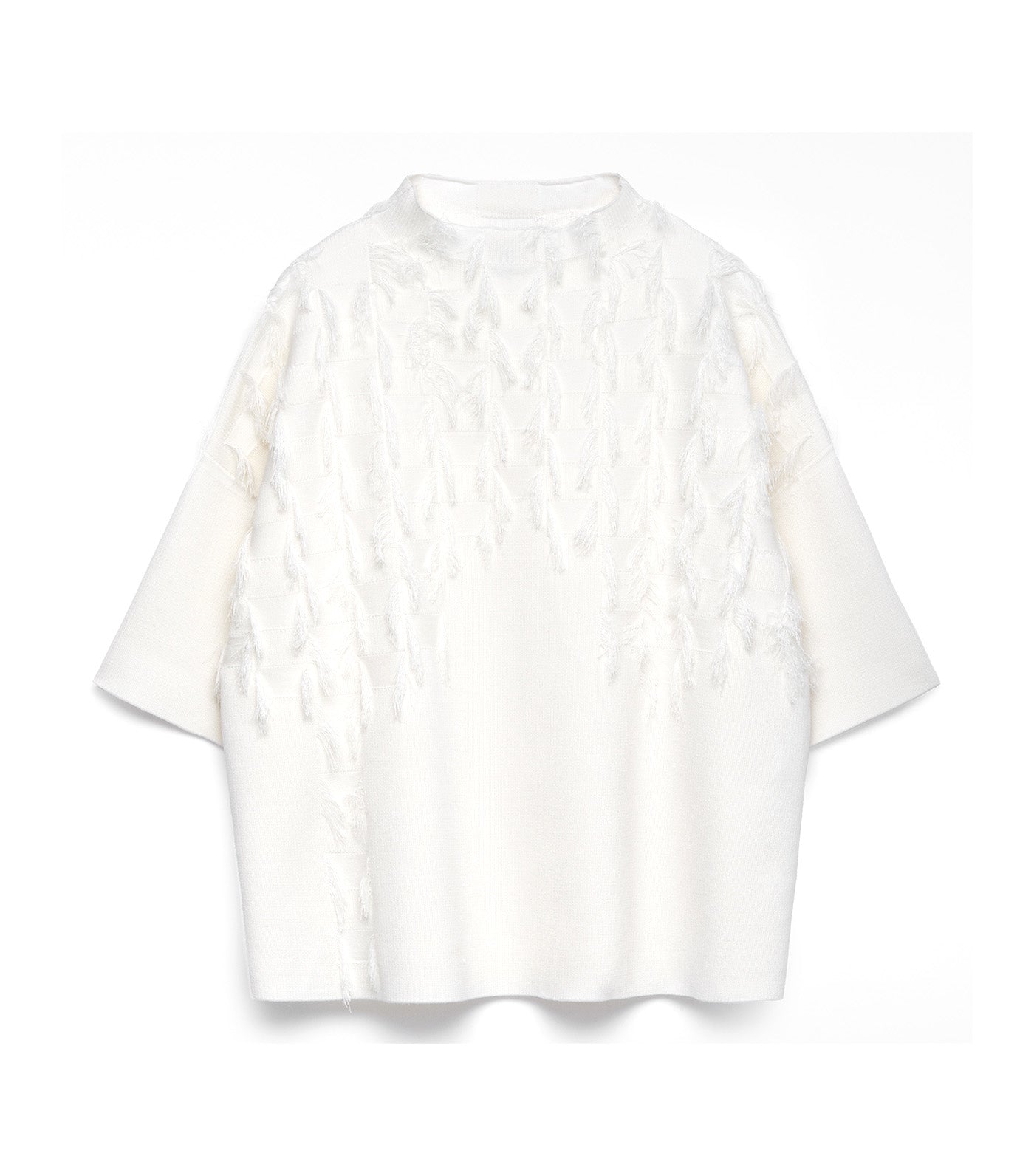 Fringe Detailing Sweater White