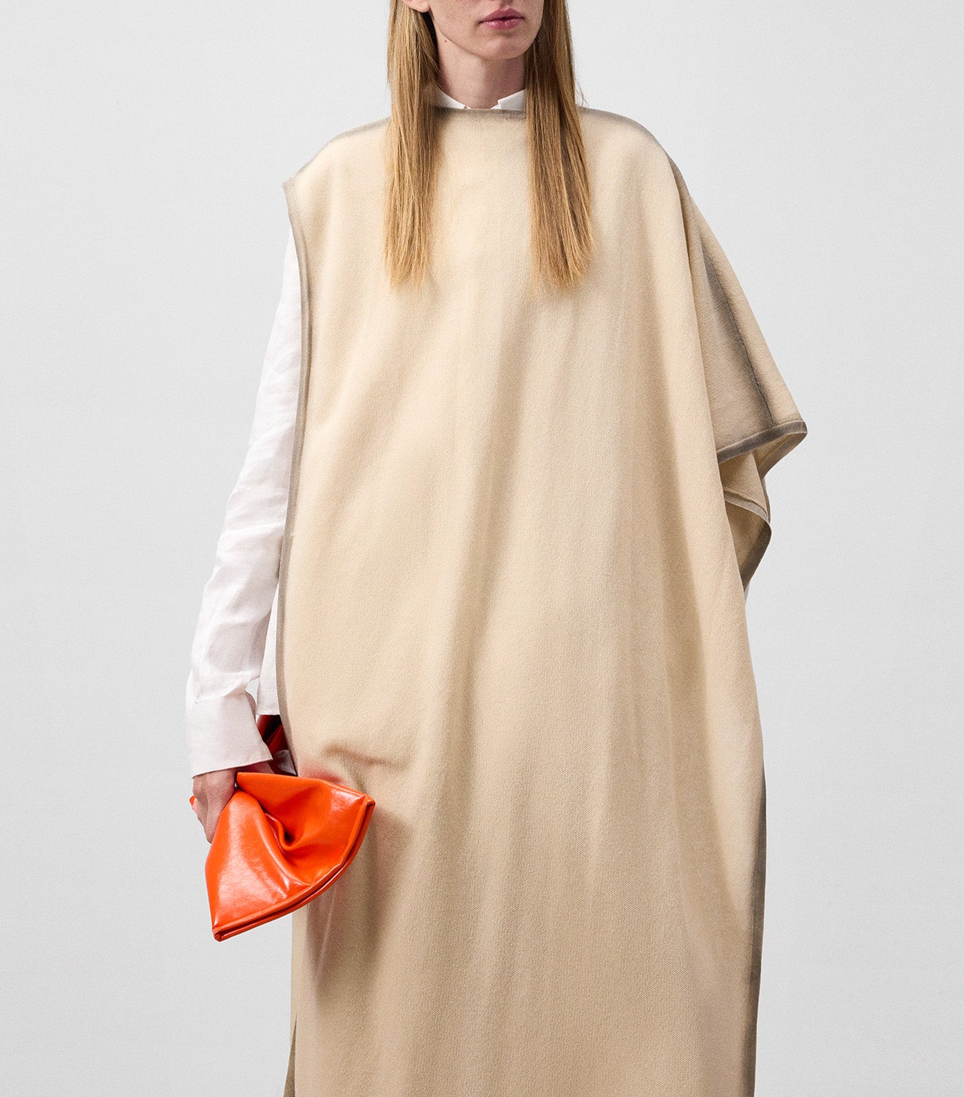 Spray Effect Asymmetrical Cape Camel