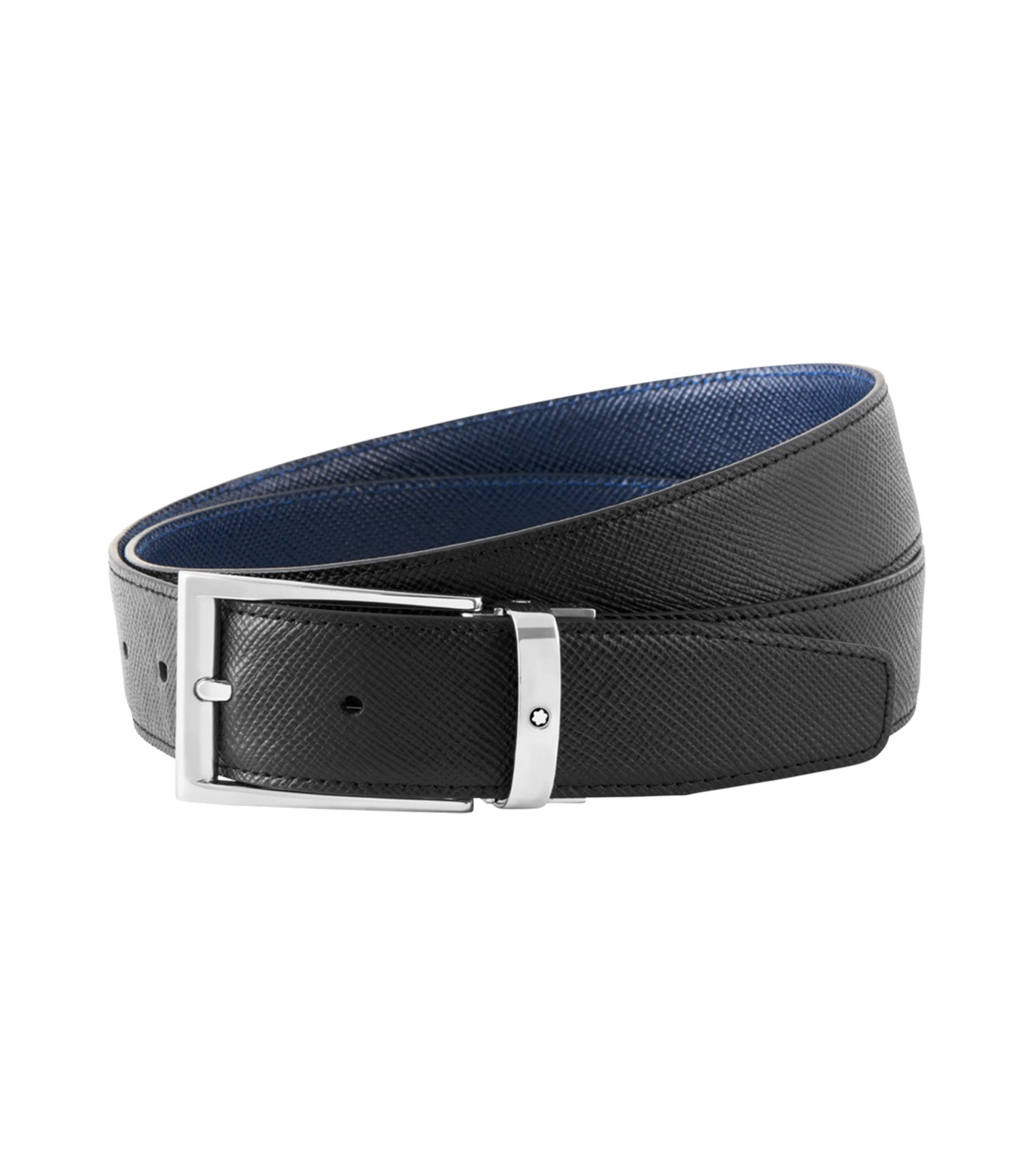 35mm Reversible Leather Belt Black/Blue