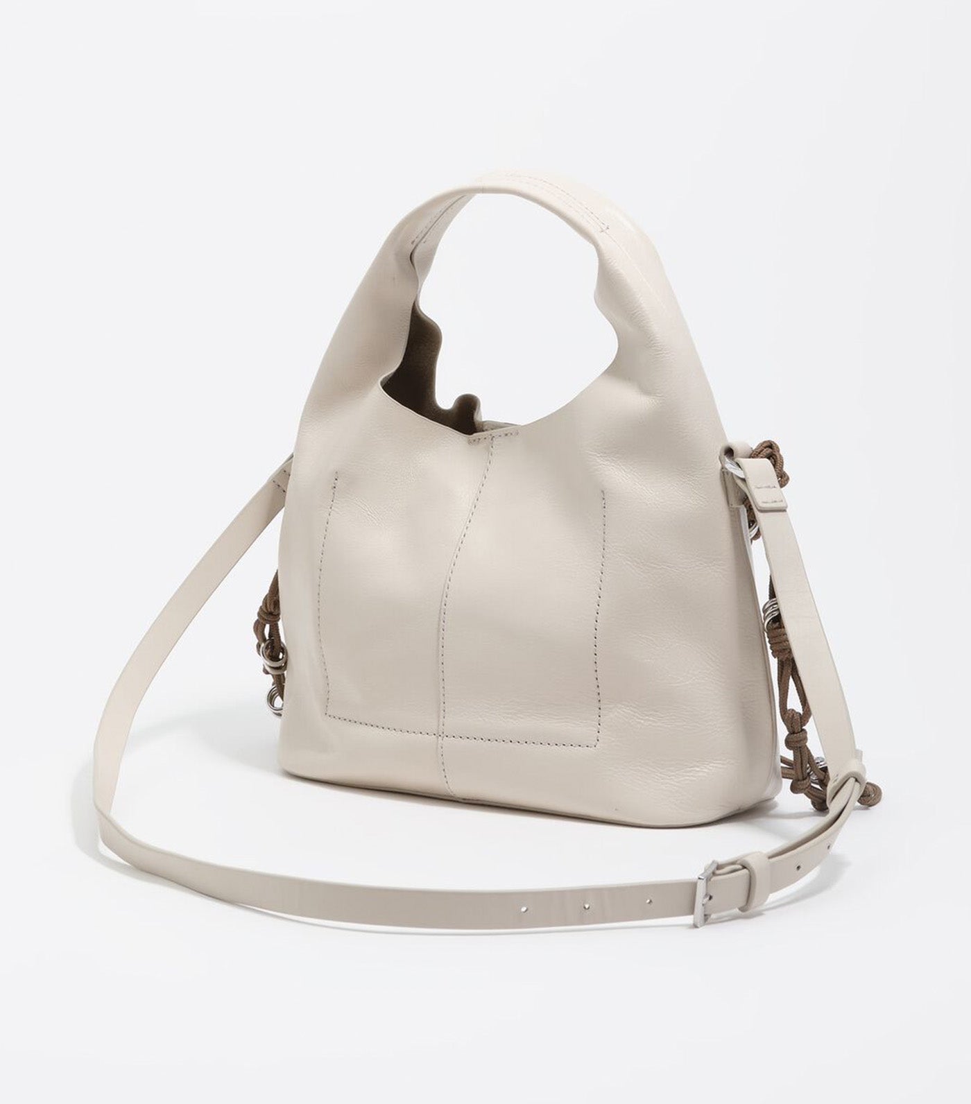 Small Leather Plaited Handle Paper Bag