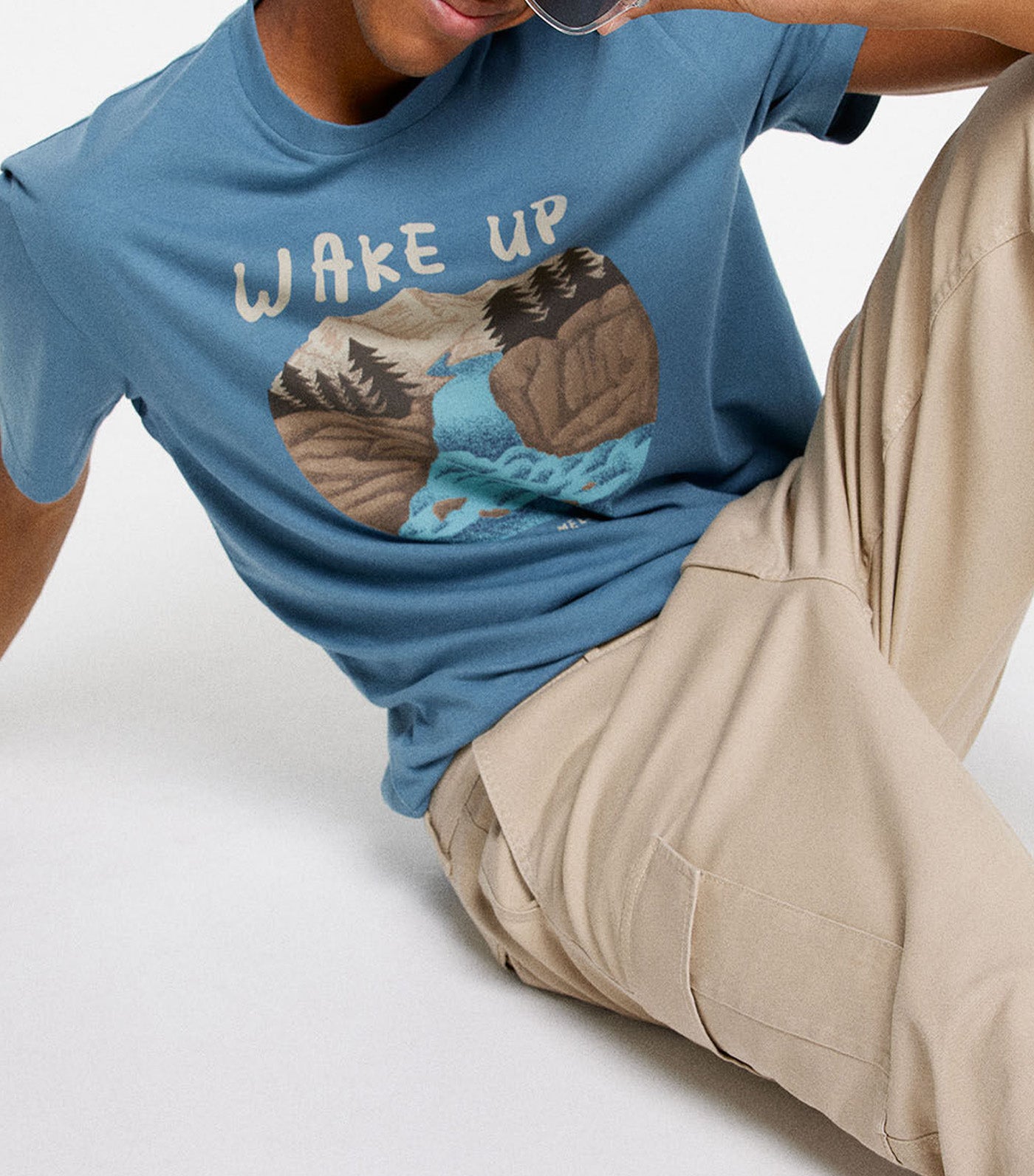 Wake Up T-Shirt Blue