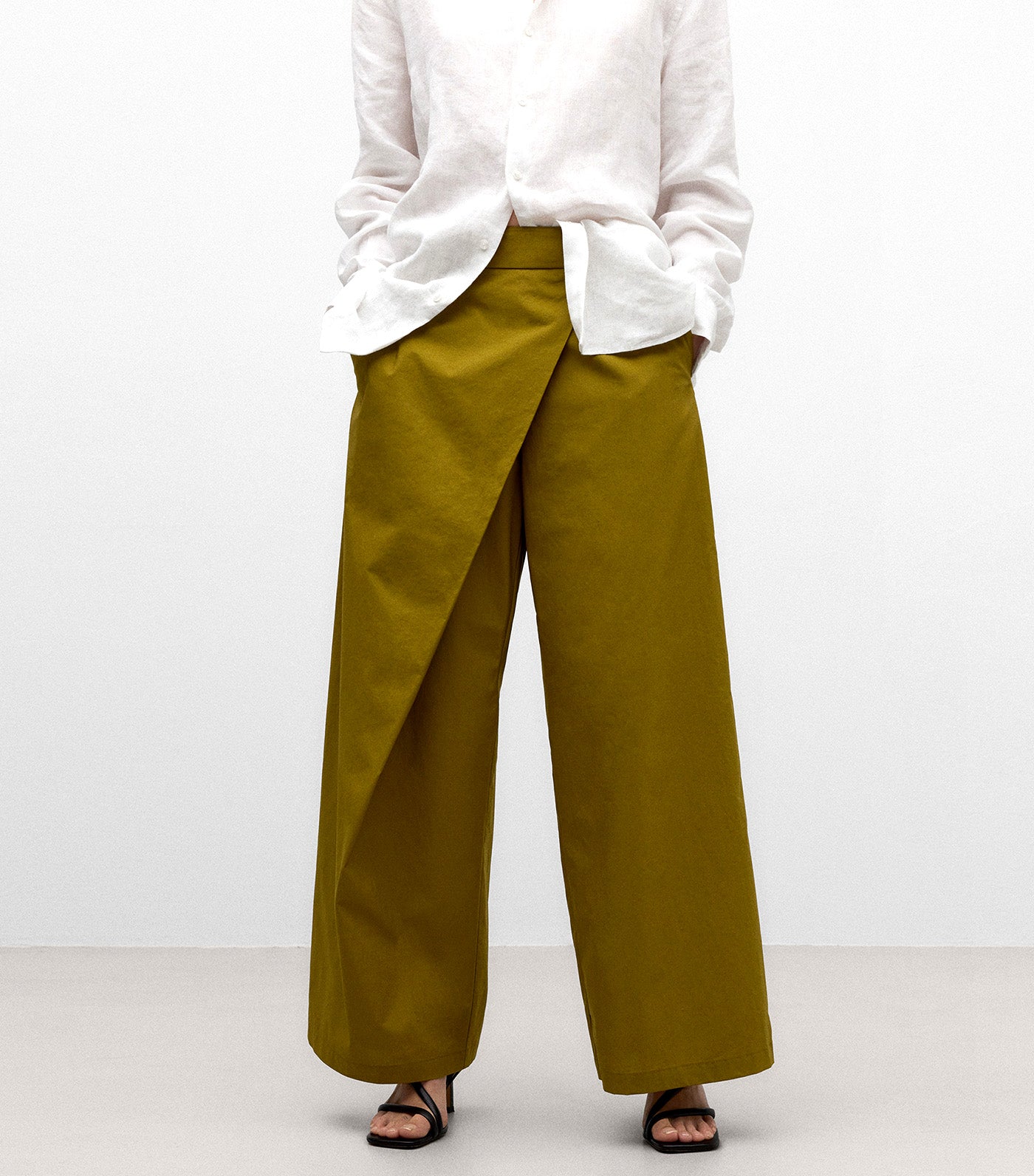 Cotton Cross-Front Trousers