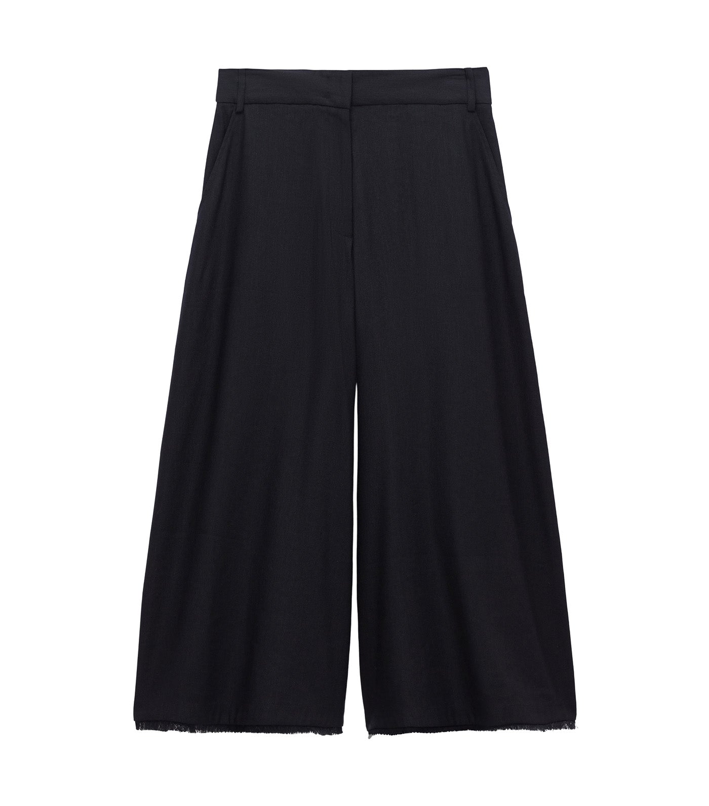 Fringed Culotte Trousers Black
