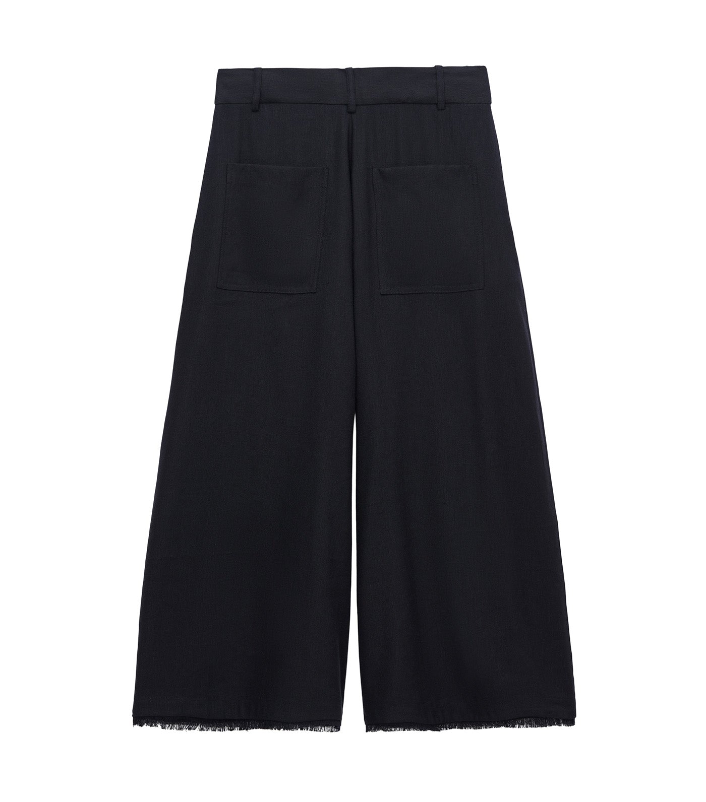 Fringed Culotte Trousers Black