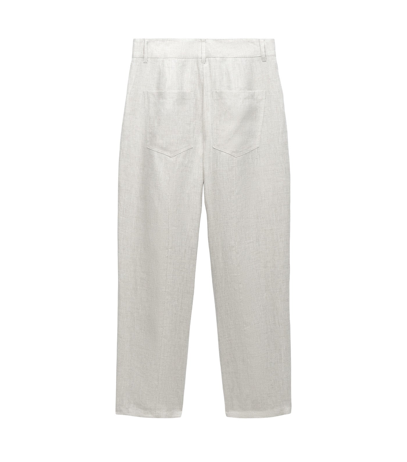 Barrel Fit Linen Trousers Stone