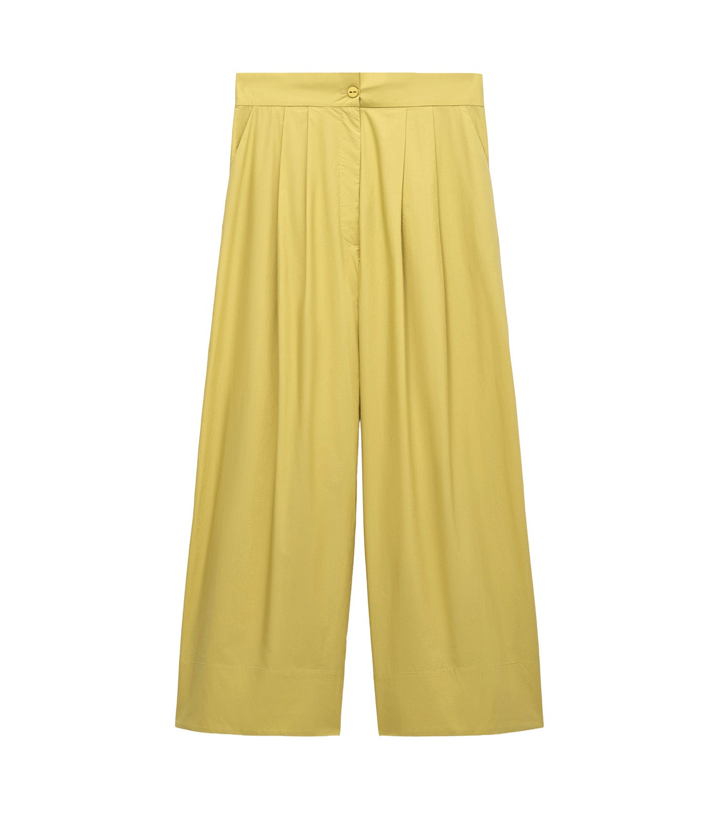 Organic Cotton Double-Pleated Trouser Pistachio Green