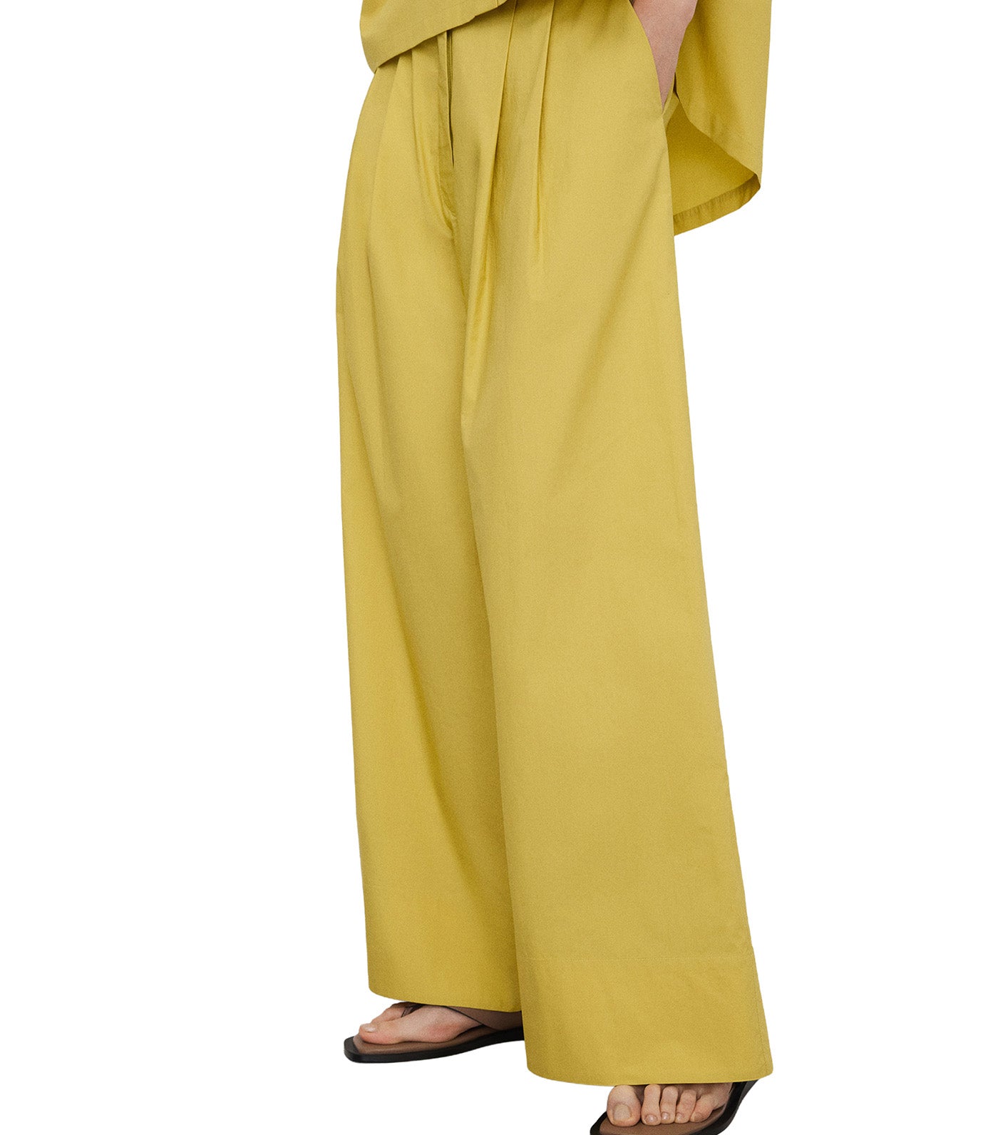 Organic Cotton Double-Pleated Trouser Pistachio Green