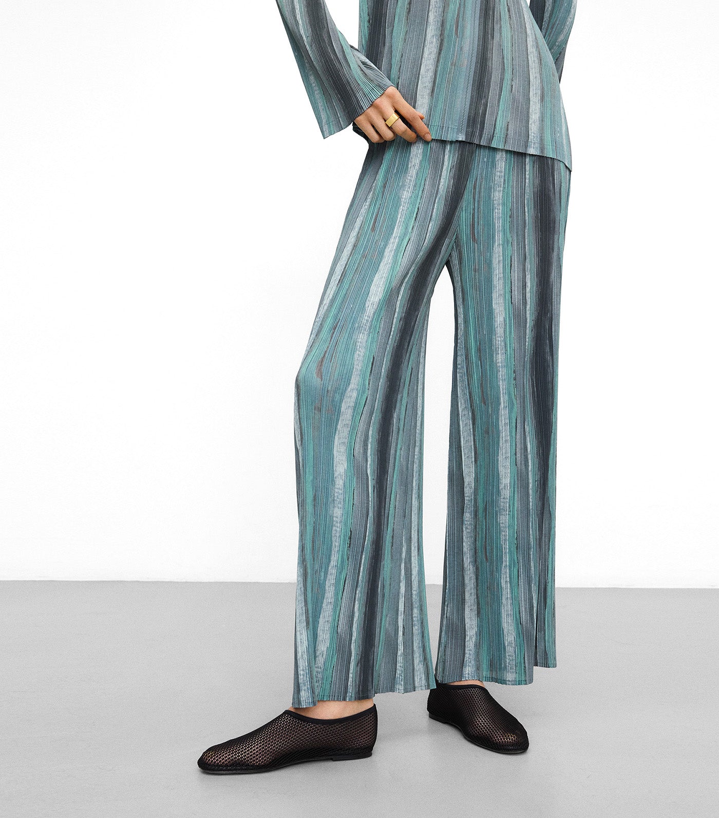 Printed Crinkle Trousers Multicolor