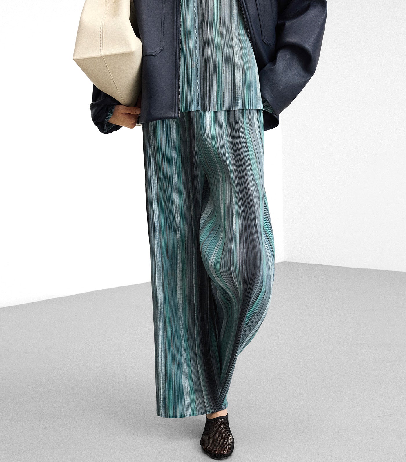Printed Crinkle Trousers Multicolor