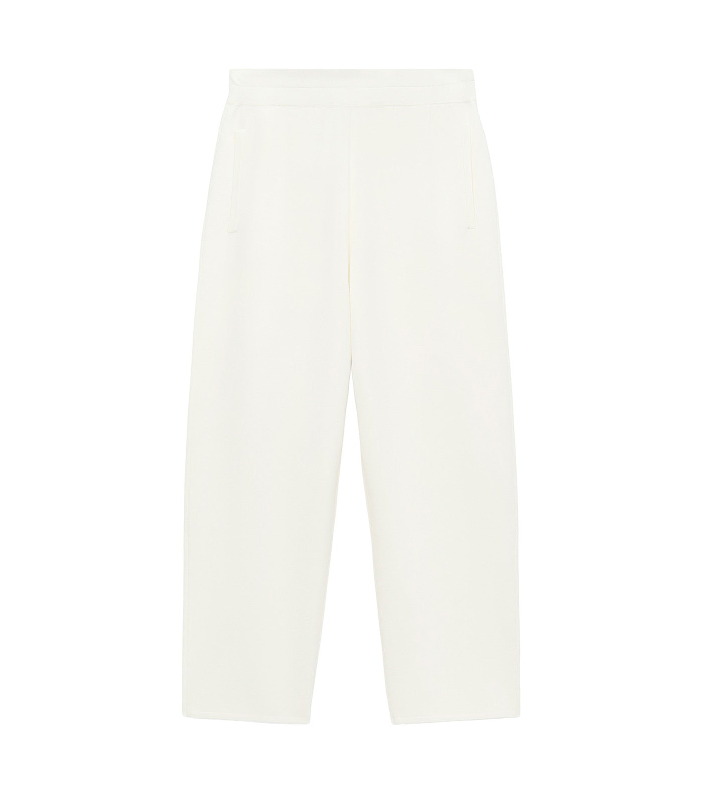 Knit Barrel Fit Trousers Light Cream