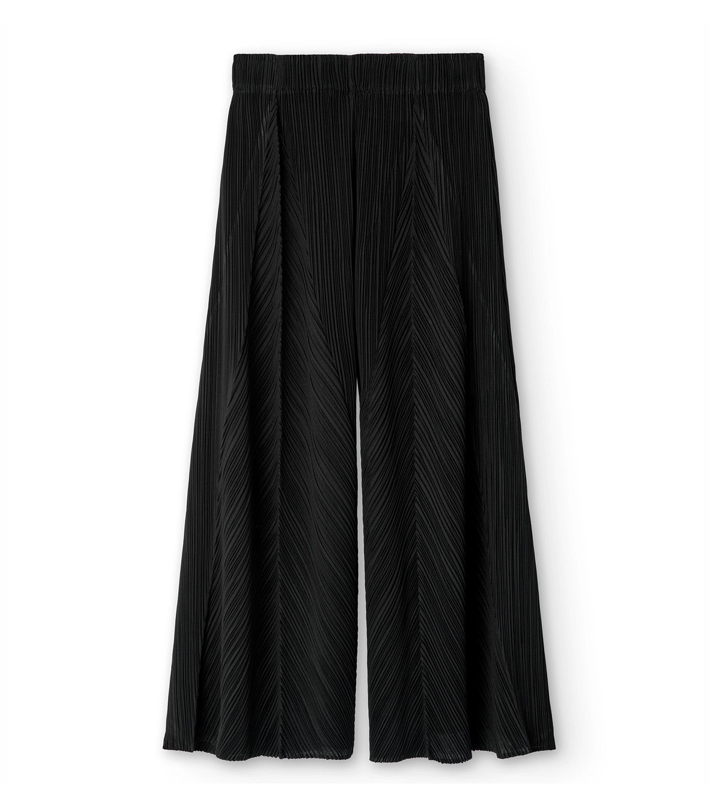 Crinkle Palazzo Trousers Black