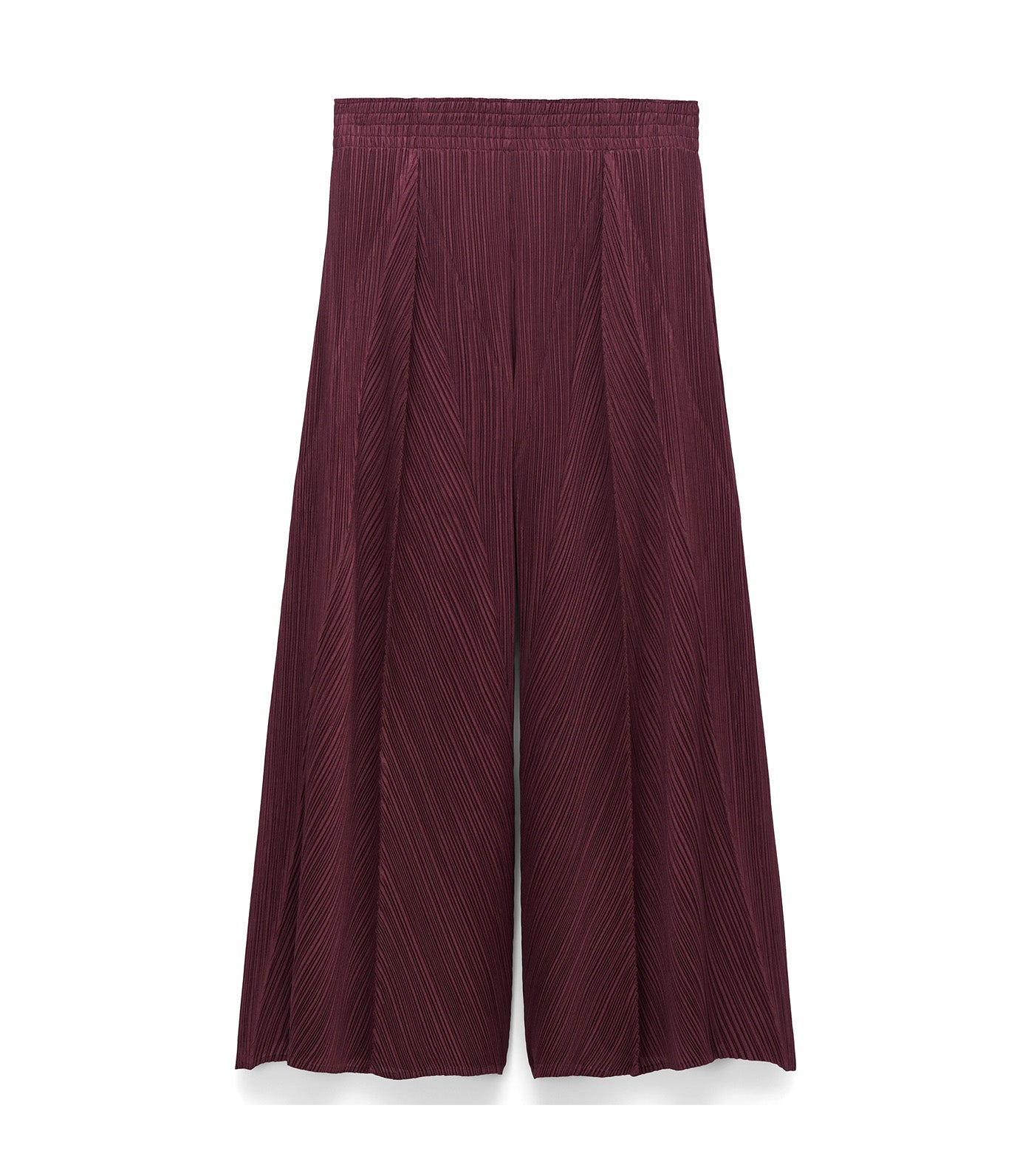 Crinkle Palazzo Trousers Aubergine