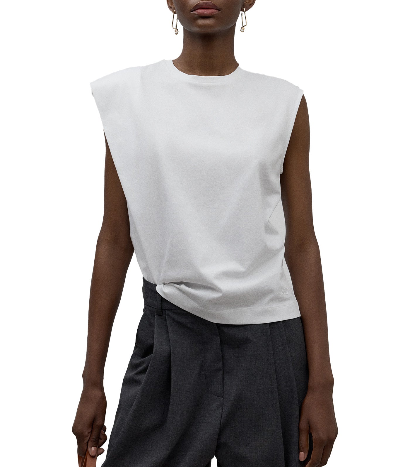 Asymmetrical Cotton T-Shirt Optic White