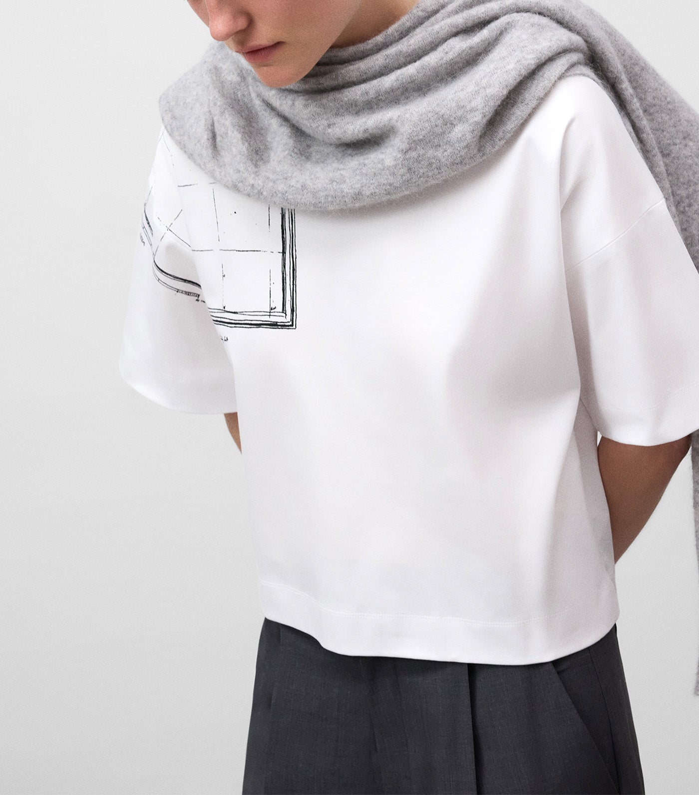 Map-Printed Cotton T-Shirt White