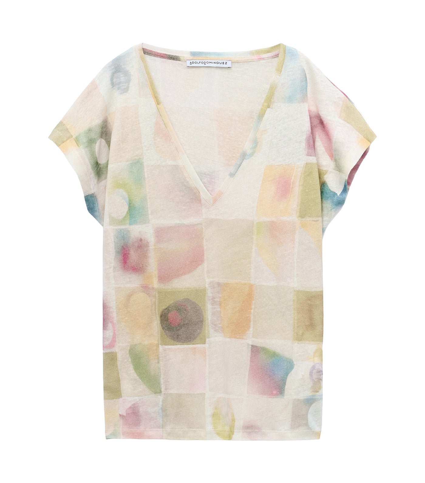 European Linen Printed T-Shirt Multicolor