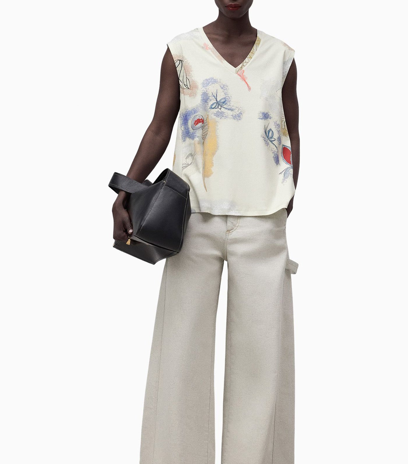 Cotton A-Line Printed T-Shirt Multi